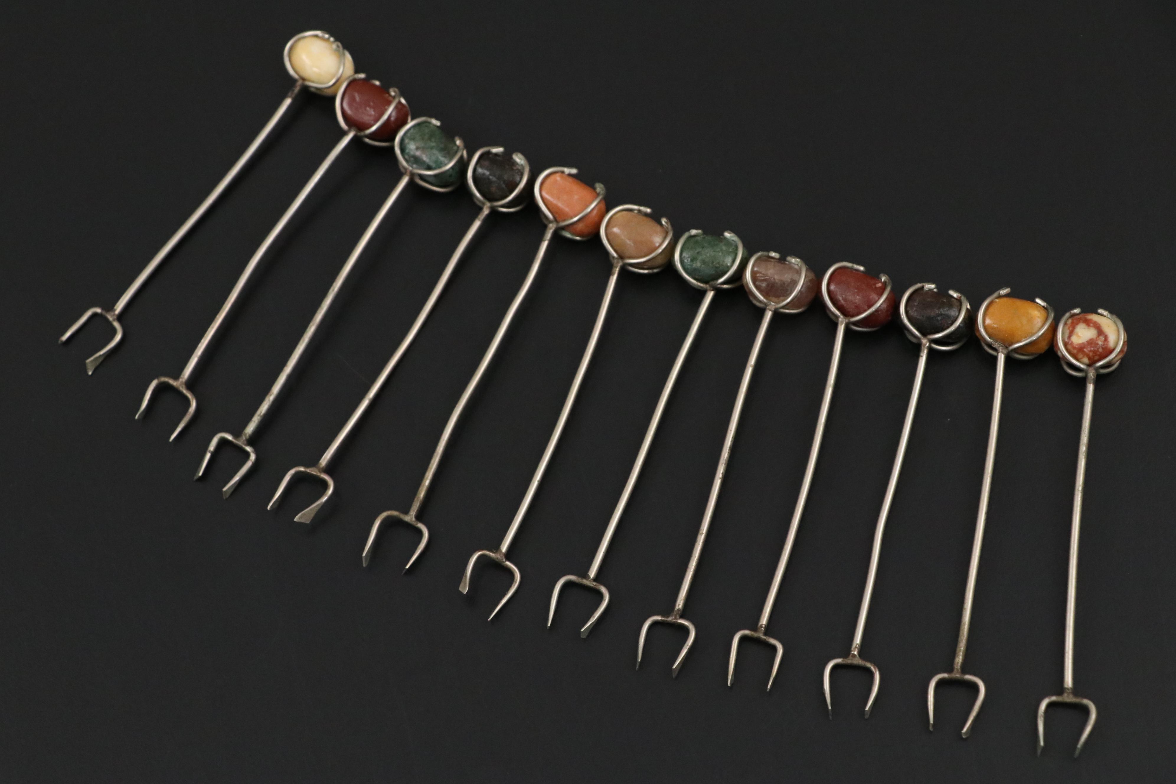 Sterling Silver Cocktail Spoon Straws with Sterling and Other Cocktail Picks