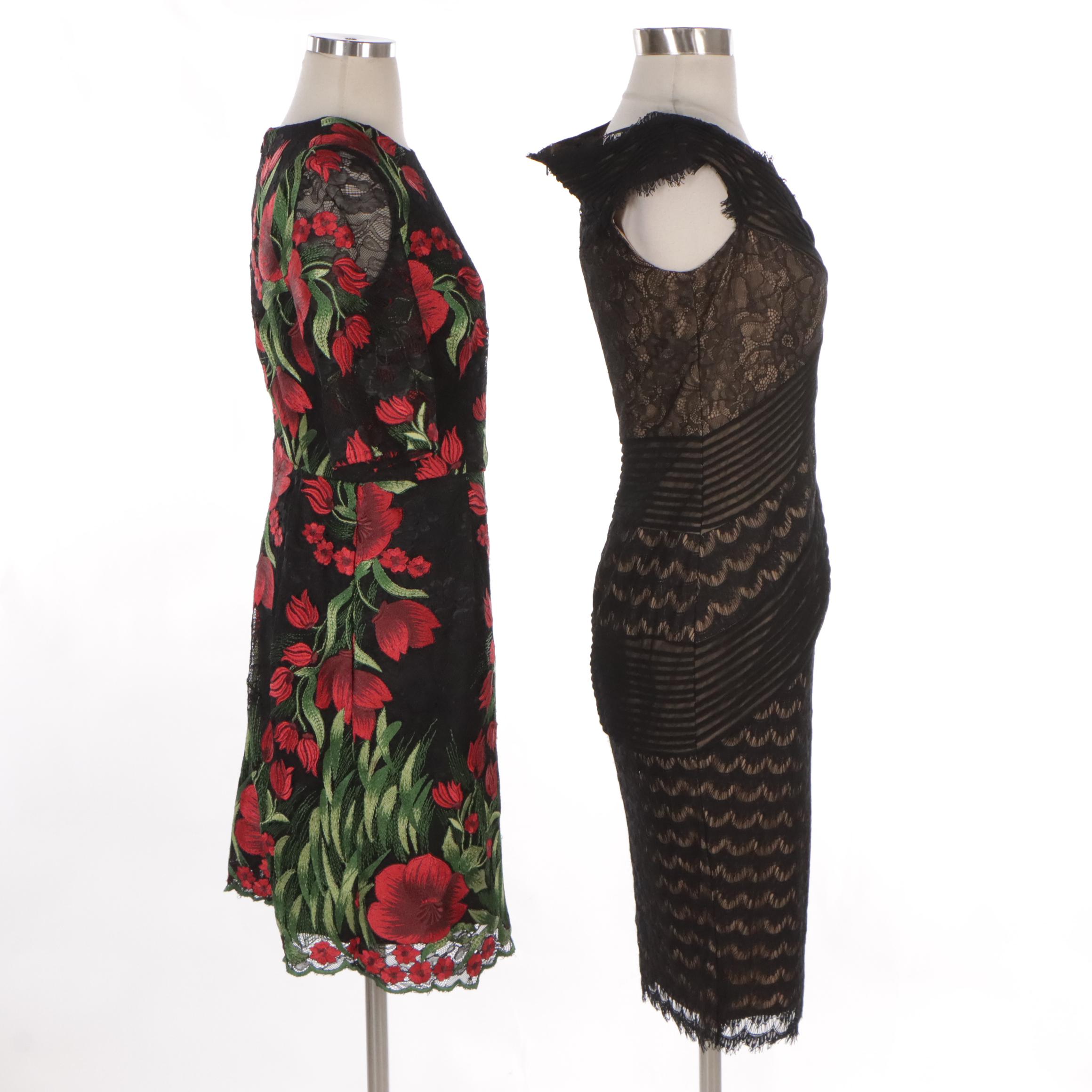 Tadashi Shoji Nude and Black Lace Cocktail Dress and Other Floral and Lace Dress