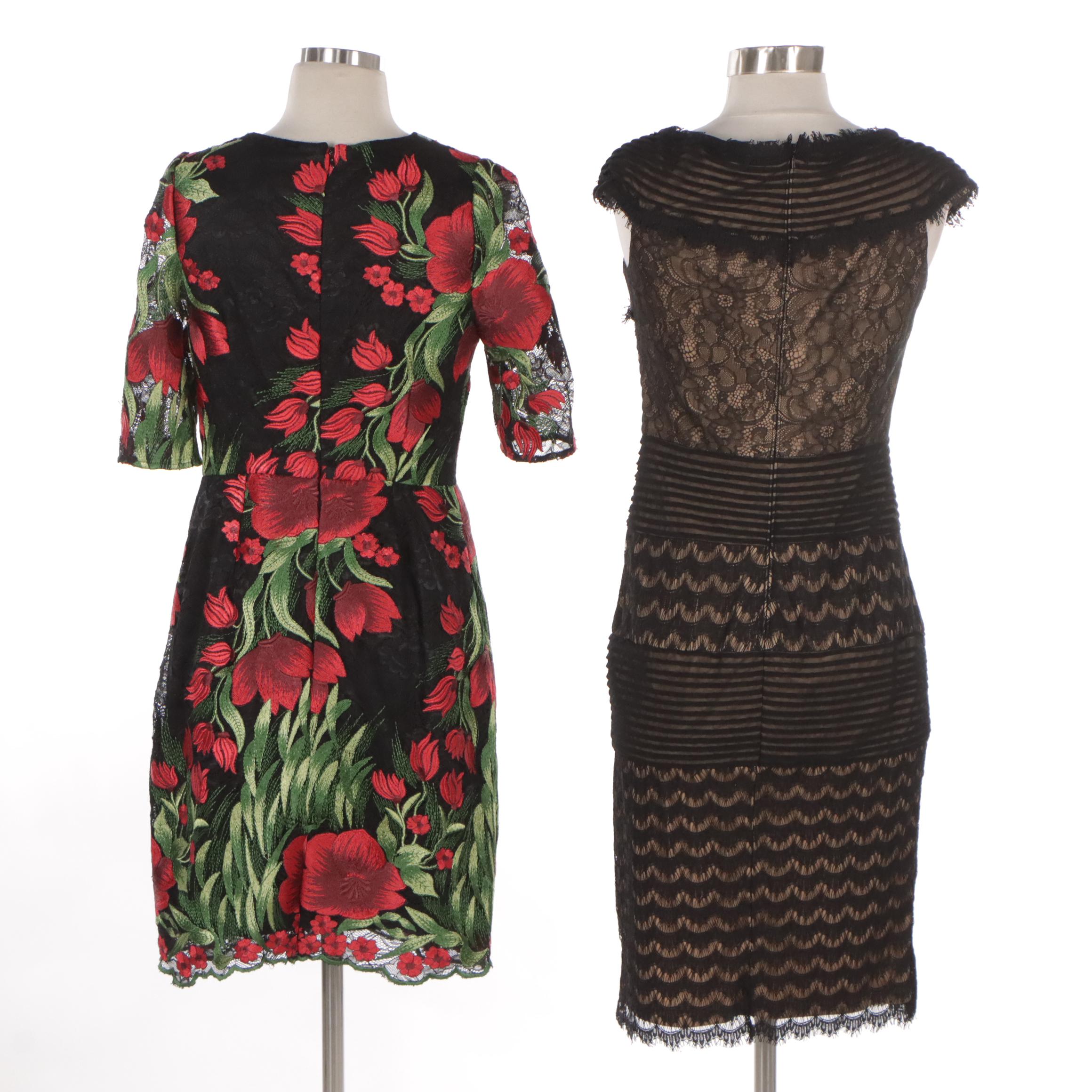 Tadashi Shoji Nude and Black Lace Cocktail Dress and Other Floral and Lace Dress