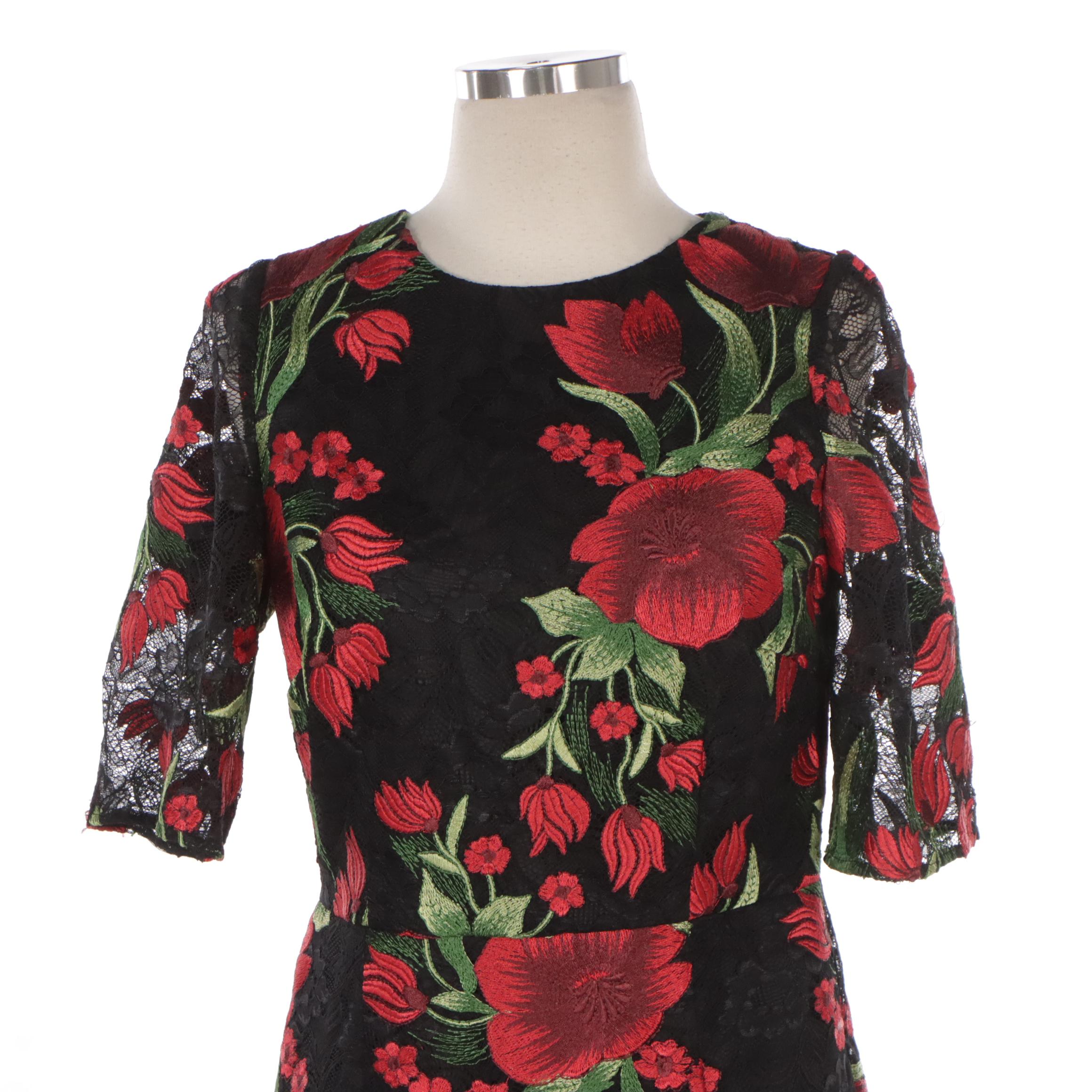 Tadashi Shoji Nude and Black Lace Cocktail Dress and Other Floral and Lace Dress