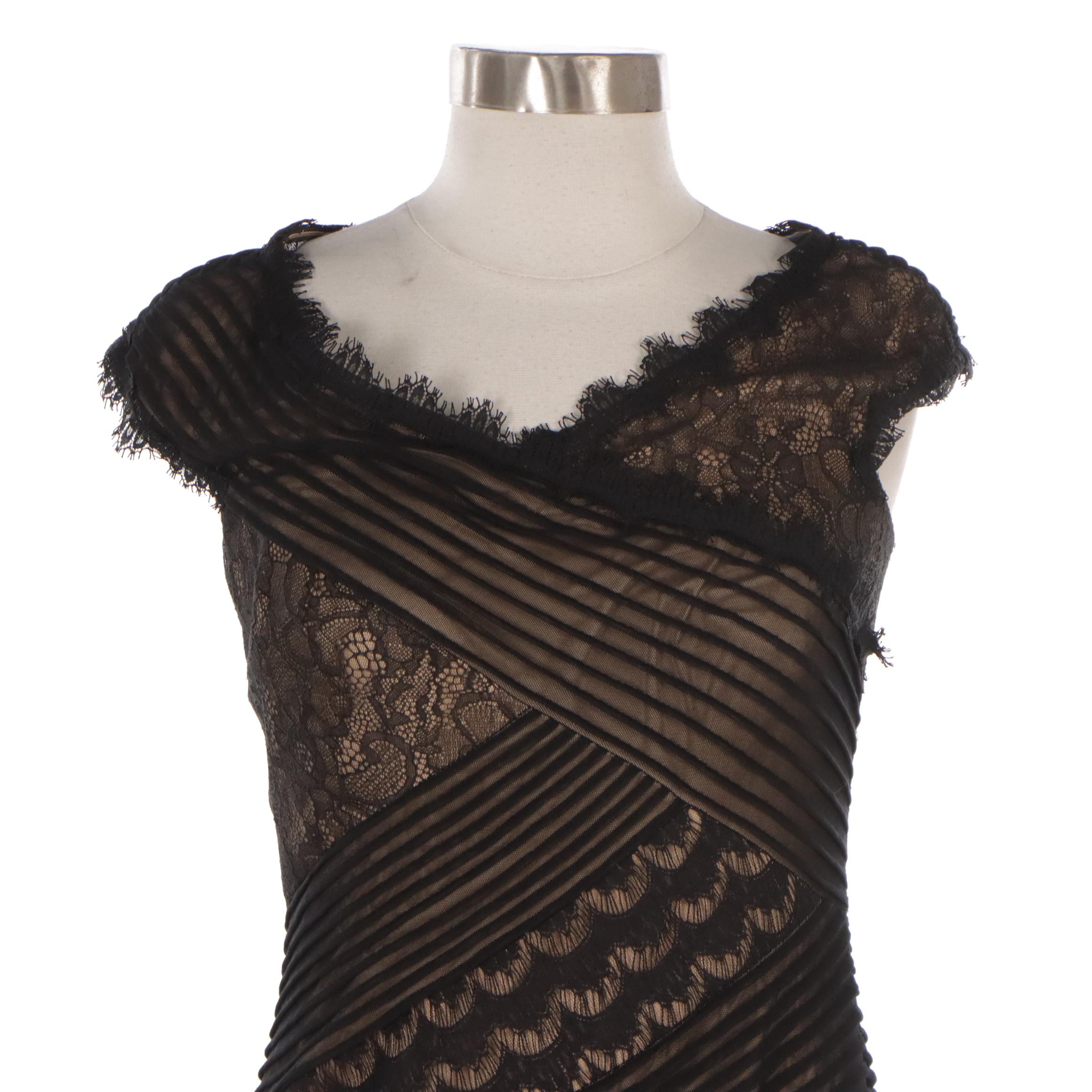 Tadashi Shoji Nude and Black Lace Cocktail Dress and Other Floral and Lace Dress