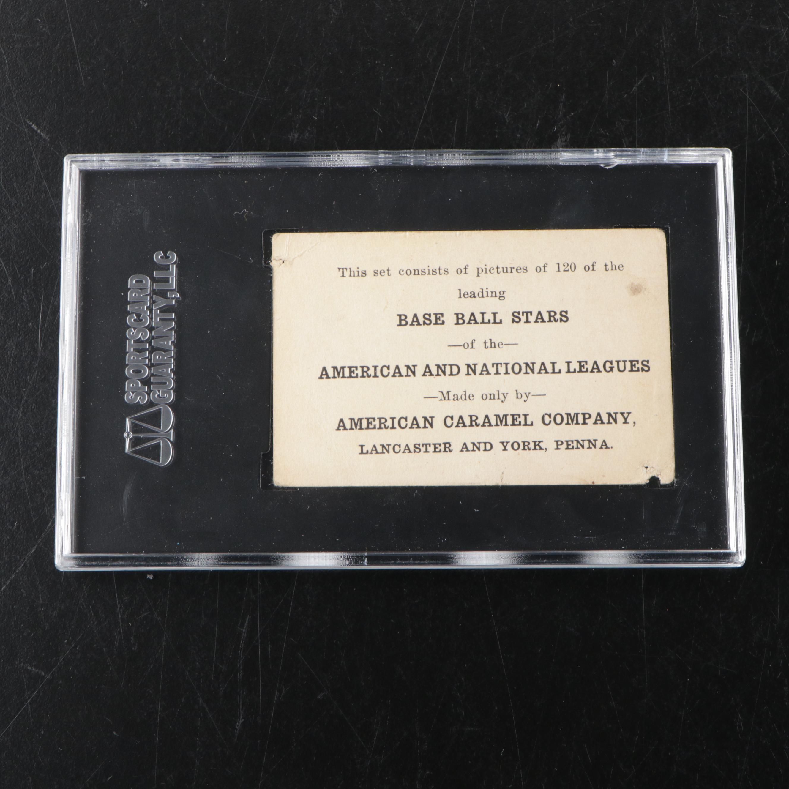 1922 American Caramel Company Waite Hoyt Baseball Card SGC Authentic