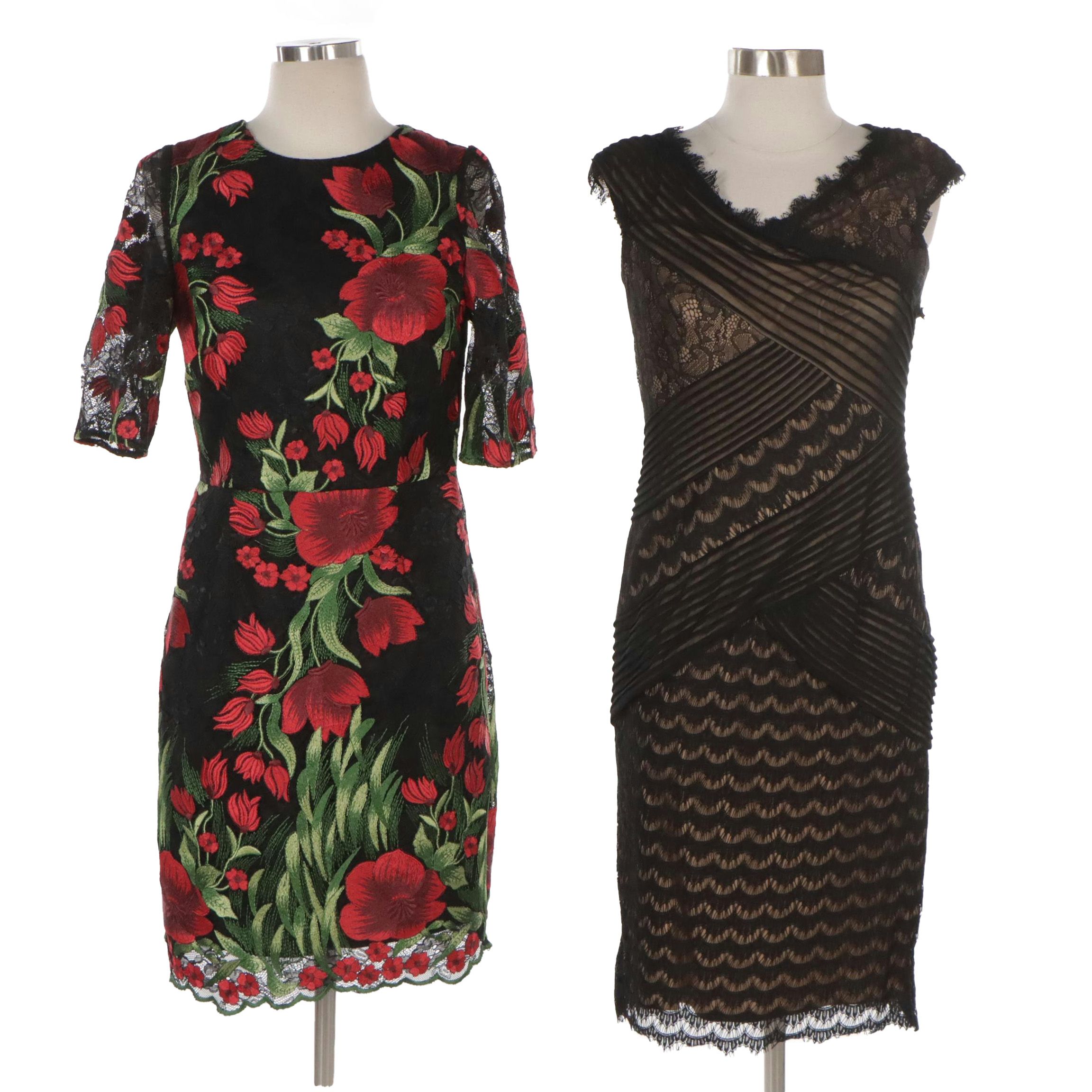 Tadashi Shoji Nude and Black Lace Cocktail Dress and Other Floral and Lace Dress