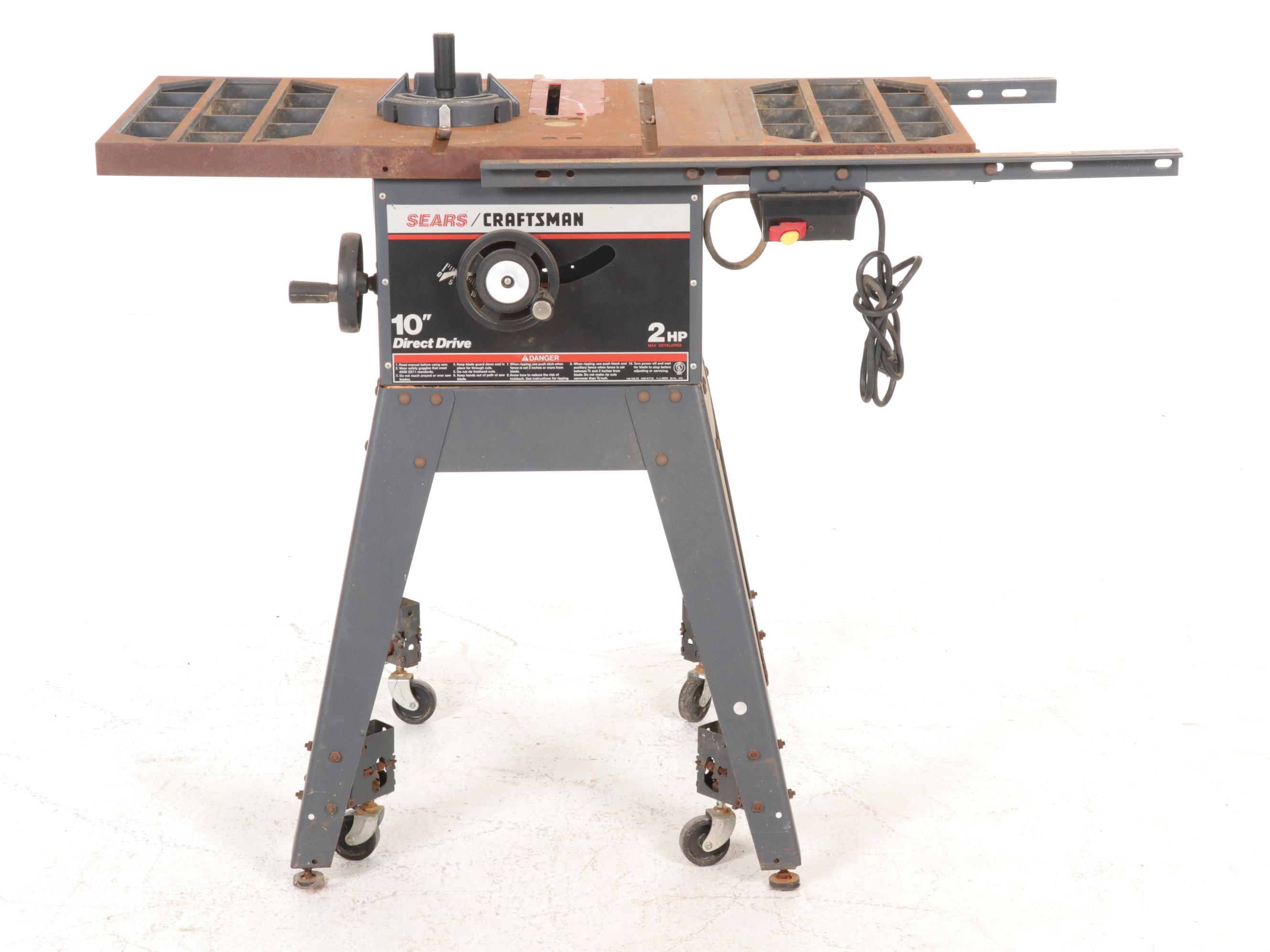Craftsman Table Saw and Metal Stand, Late 20th Century
