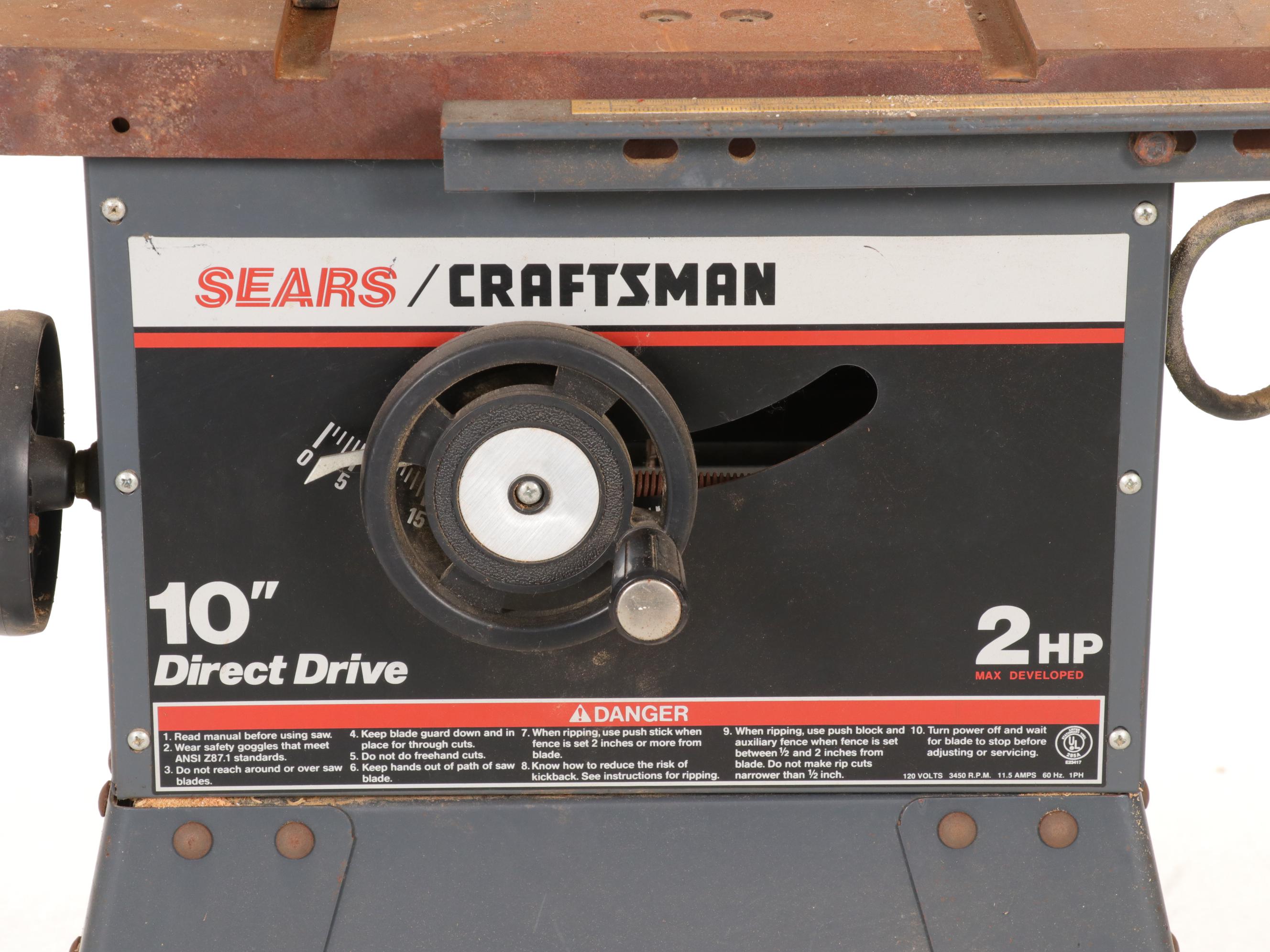 Craftsman Table Saw and Metal Stand, Late 20th Century