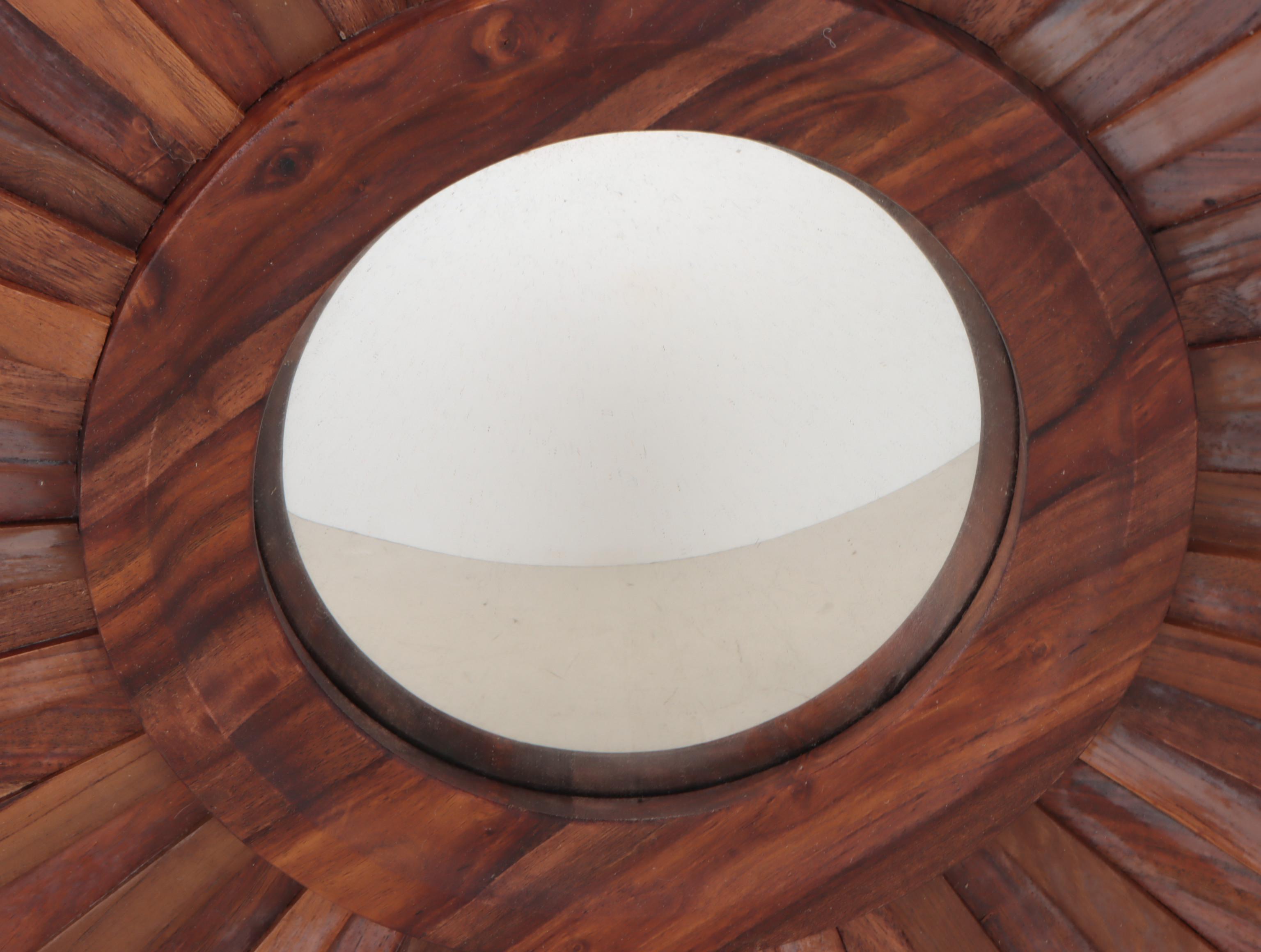 Global Views Walnut Sunburst Wall Mirror