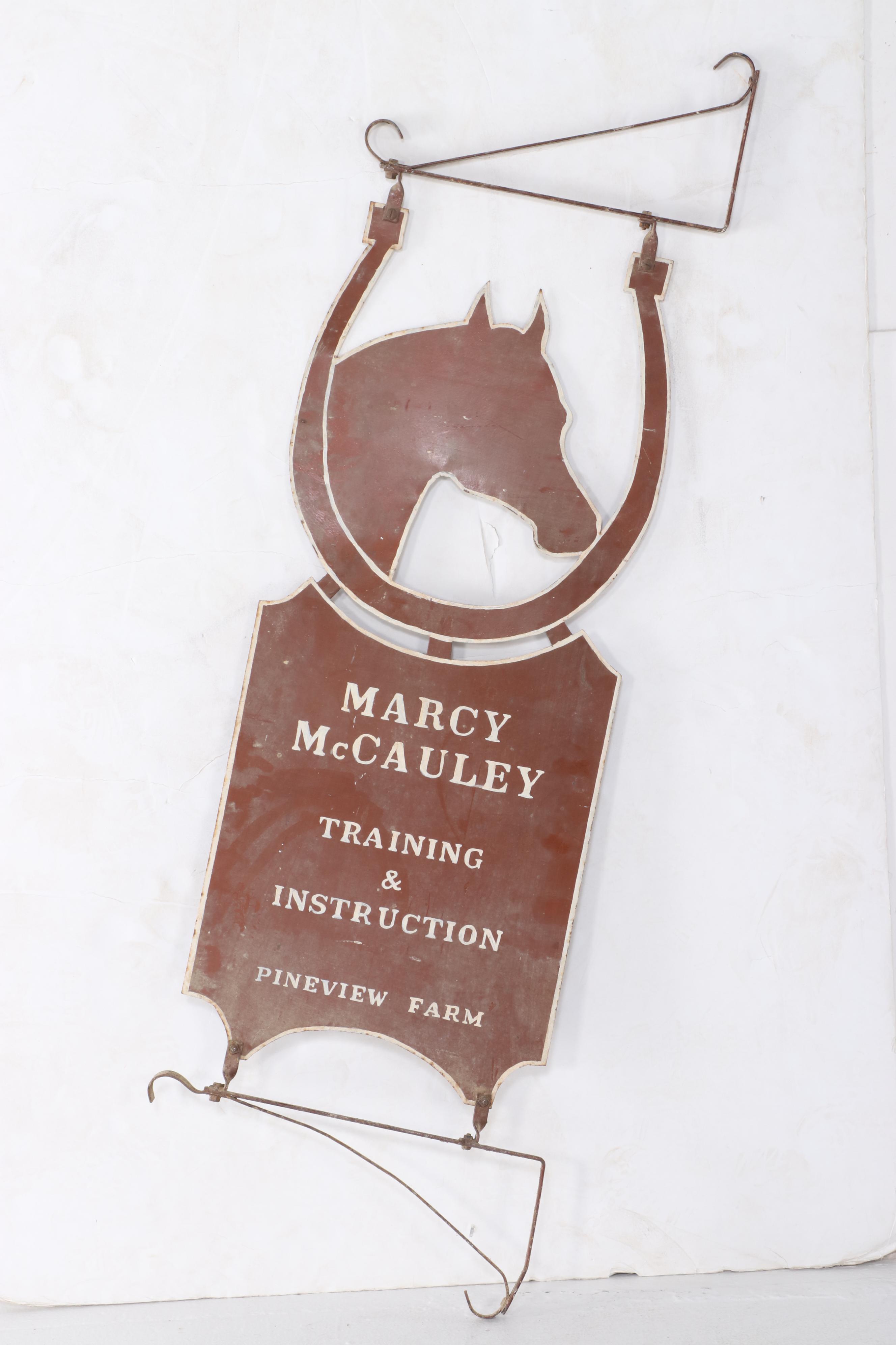 Pineview Farm Marcy McCauley Training and Instruction Equestrian Metal Sign