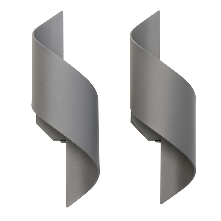 Pair of Modern Forms Grey Helix LED Wall Sconces, 21st Century