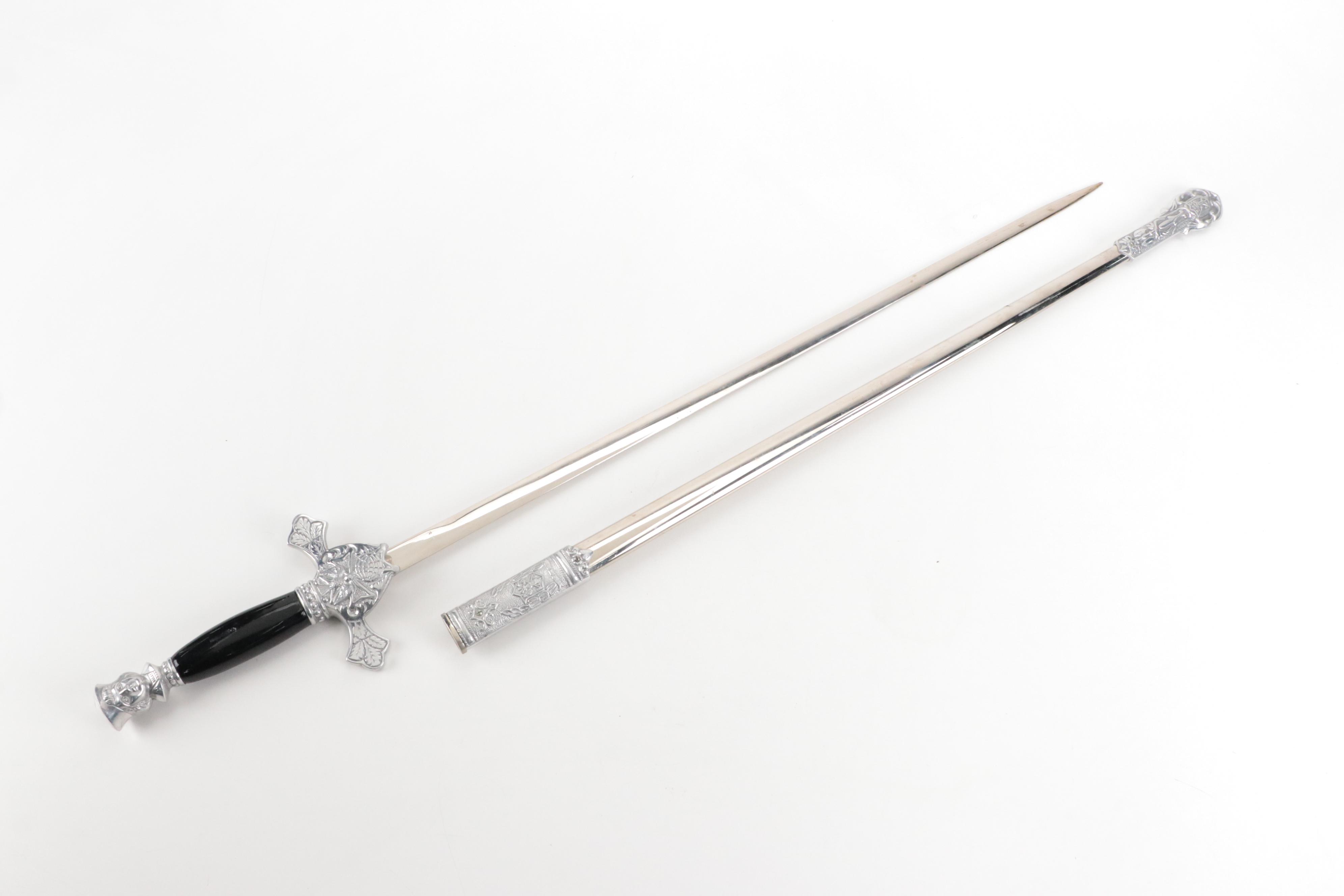 Metal Knights of Columbus Fraternal Ceremonial Sword