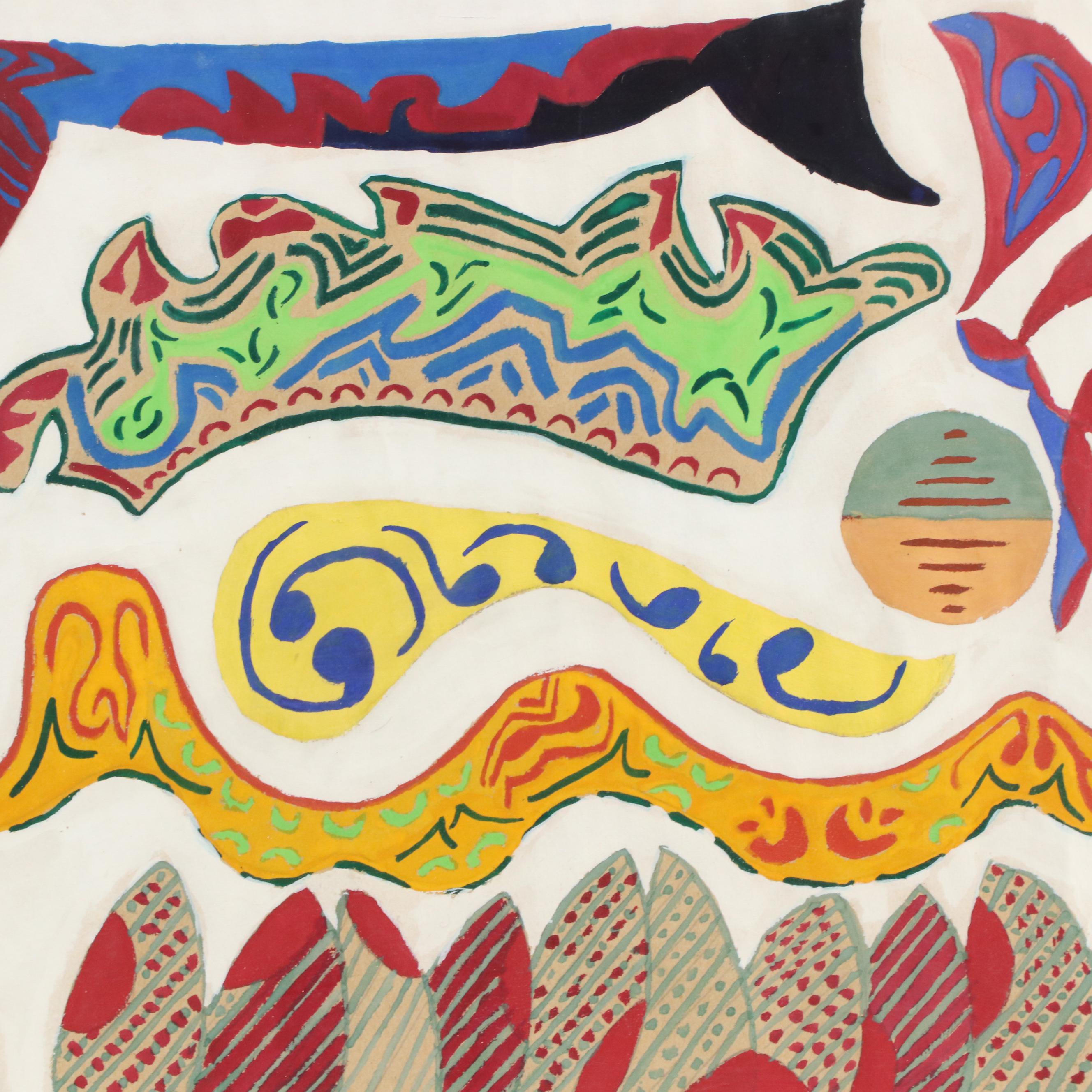 Abstract Stylized Tempera Painting