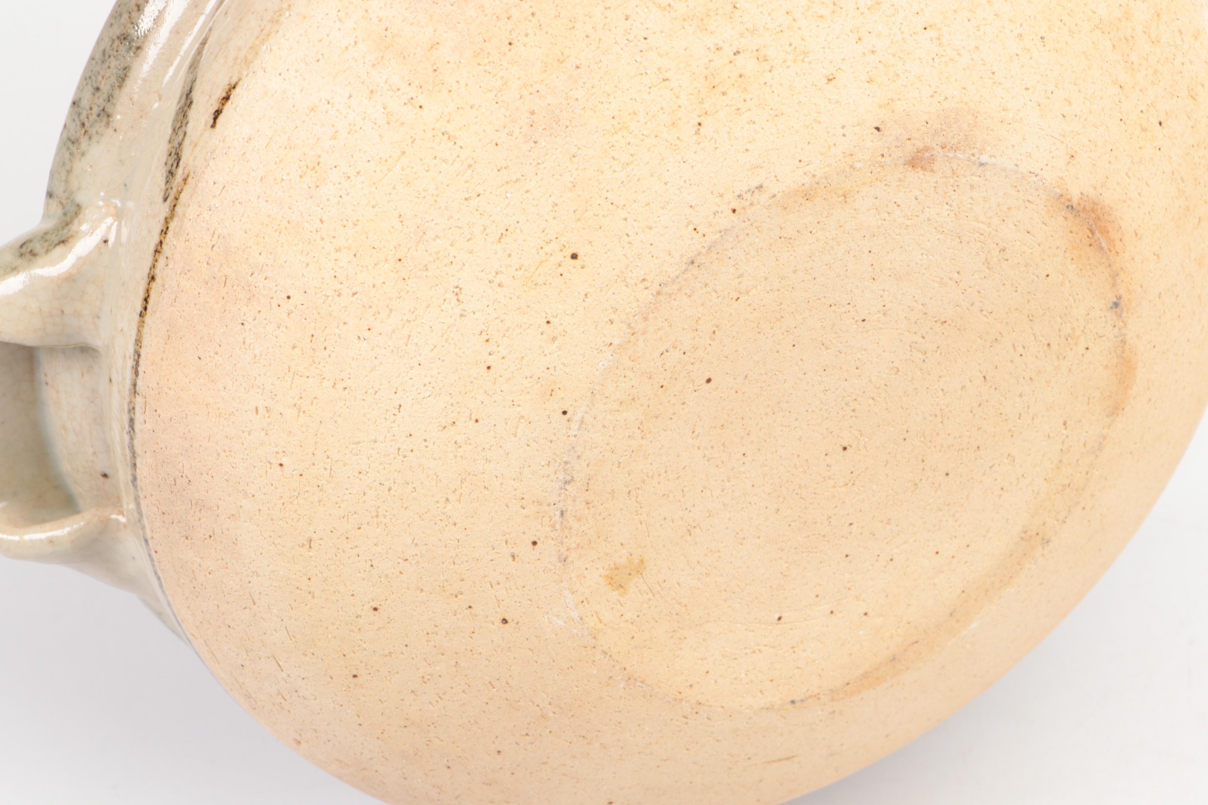 Japanese Sanyo Hand-Painted Stoneware Lidded Dish