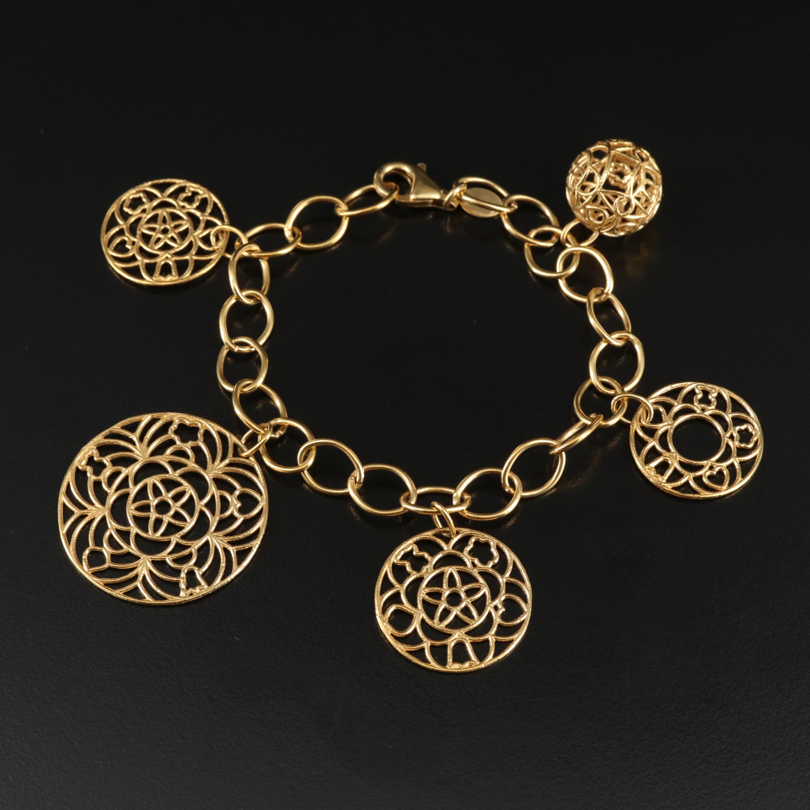 Tous 18K Bracelet with Filigree Charms