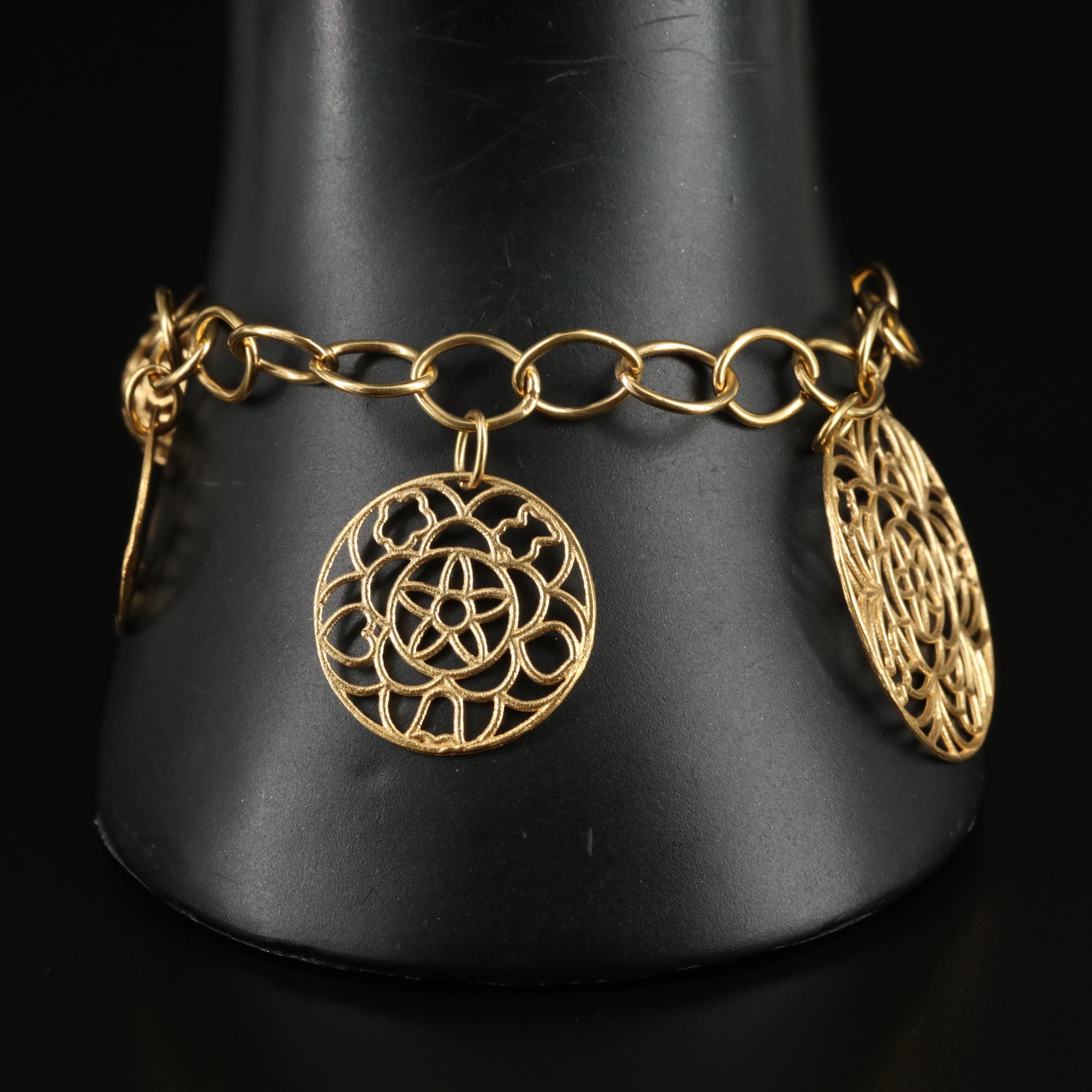 Tous 18K Bracelet with Filigree Charms