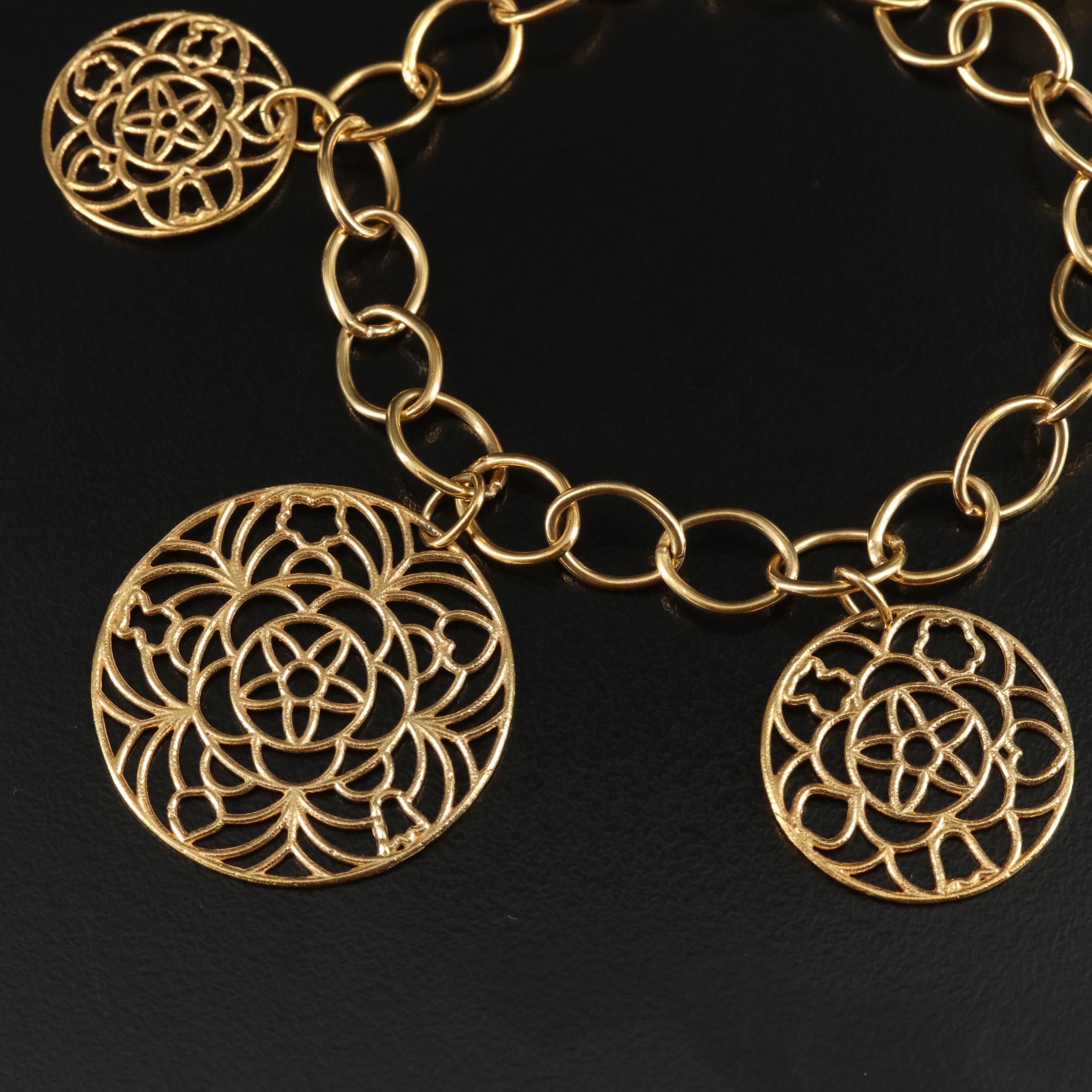 Tous 18K Bracelet with Filigree Charms