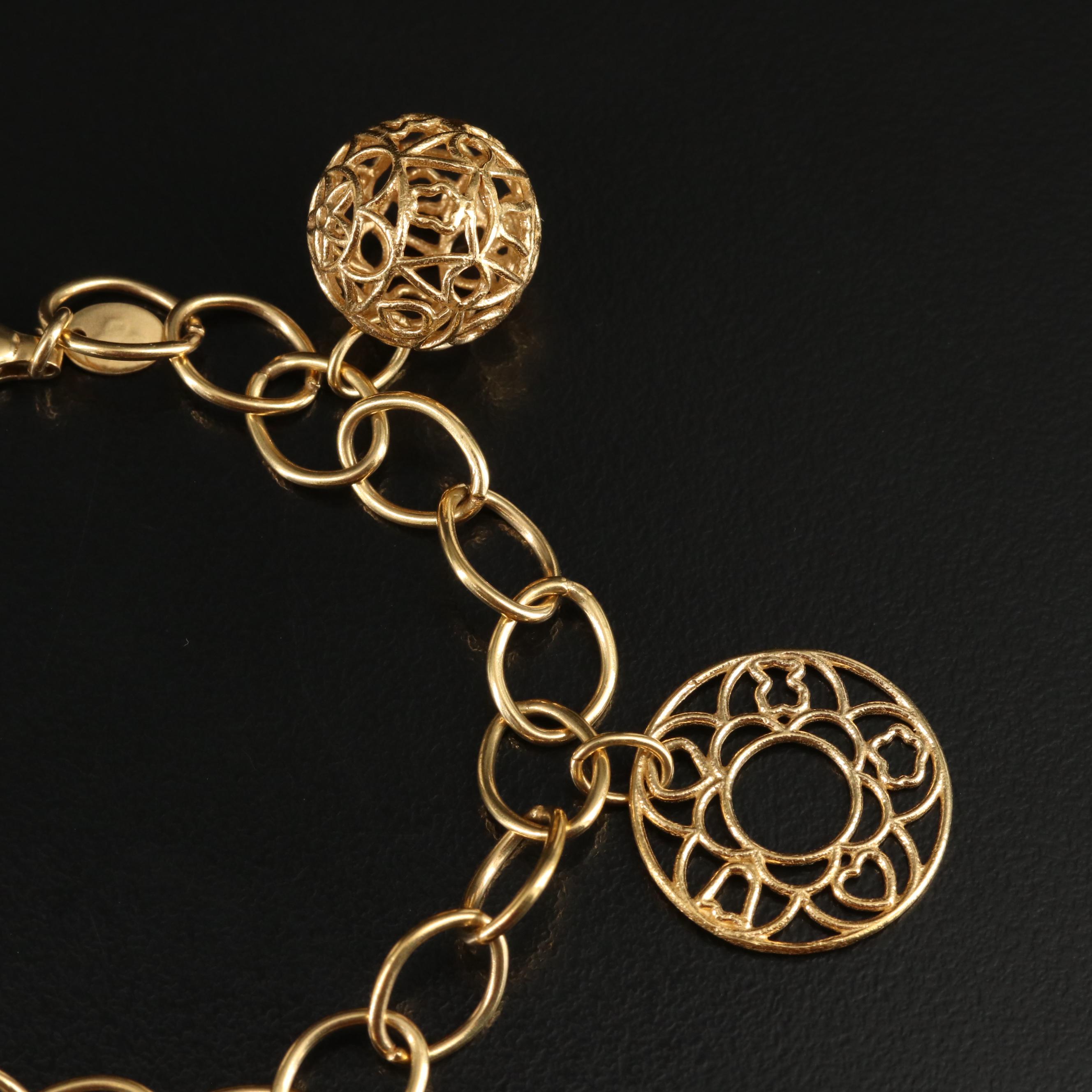 Tous 18K Bracelet with Filigree Charms