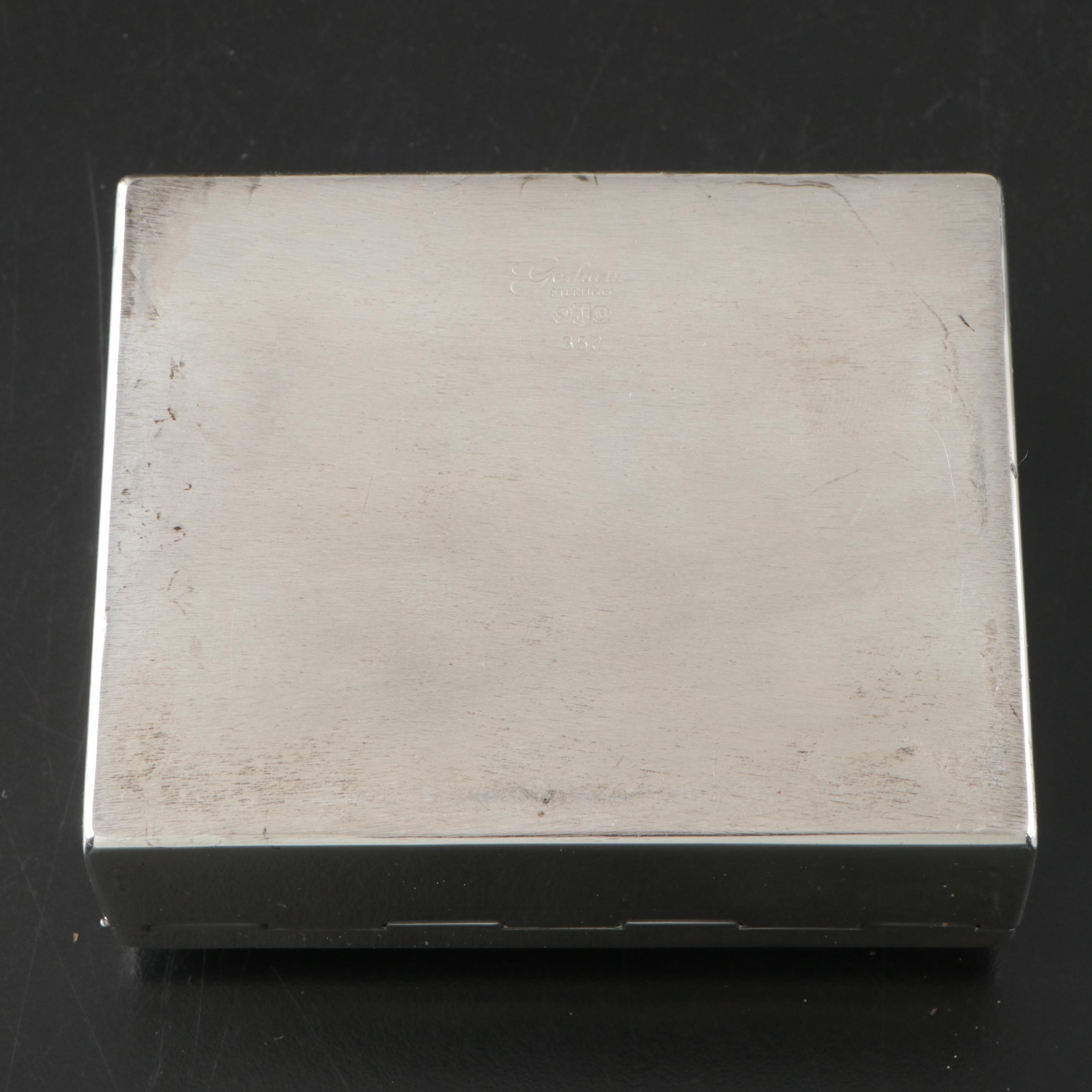 Gorham Sterling Silver Wood-Lined Cigarette Box, 1962