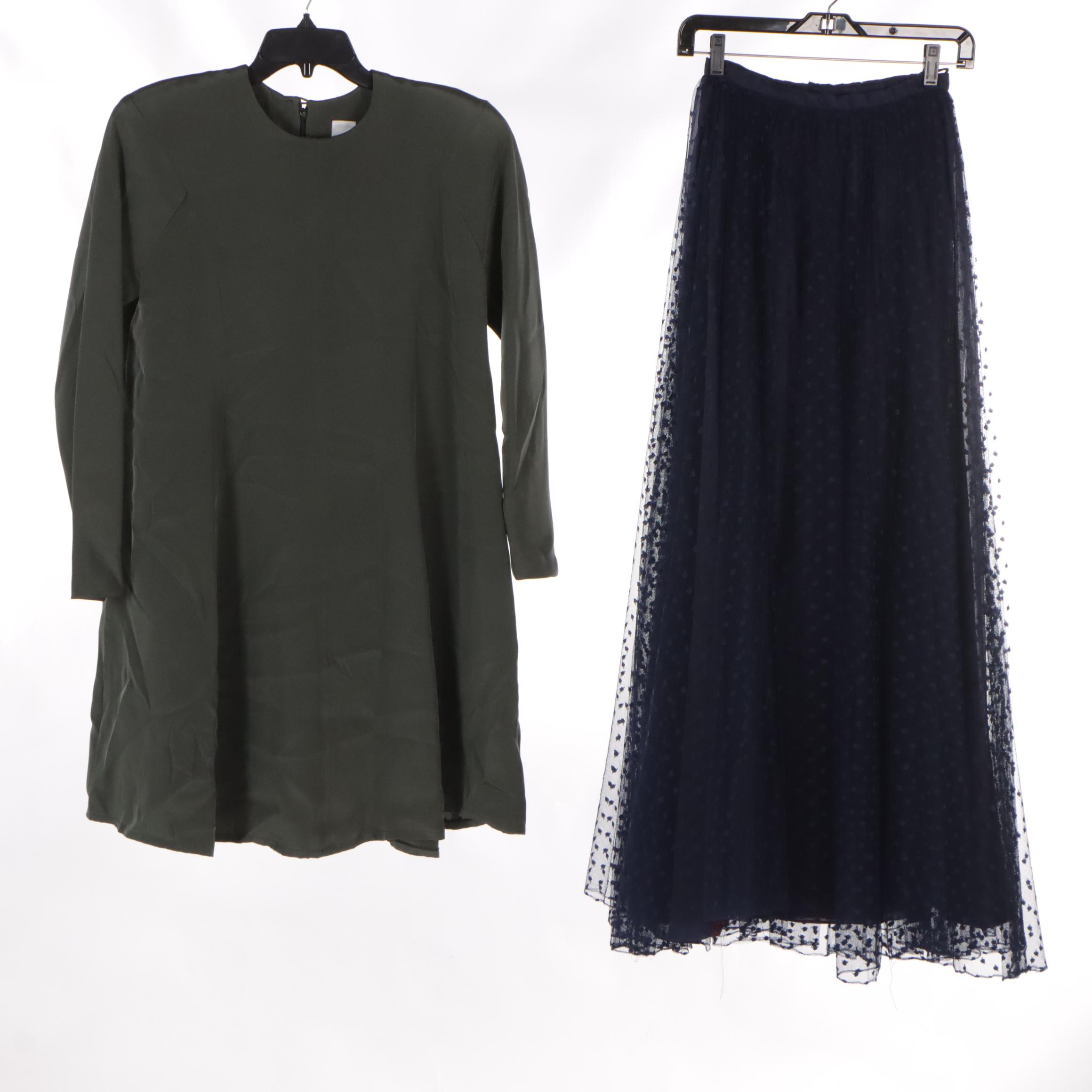 Mark Heister Shift Dress, Chetta B. Silk Maxi Dress & Jeri Pleated Twill Skirt