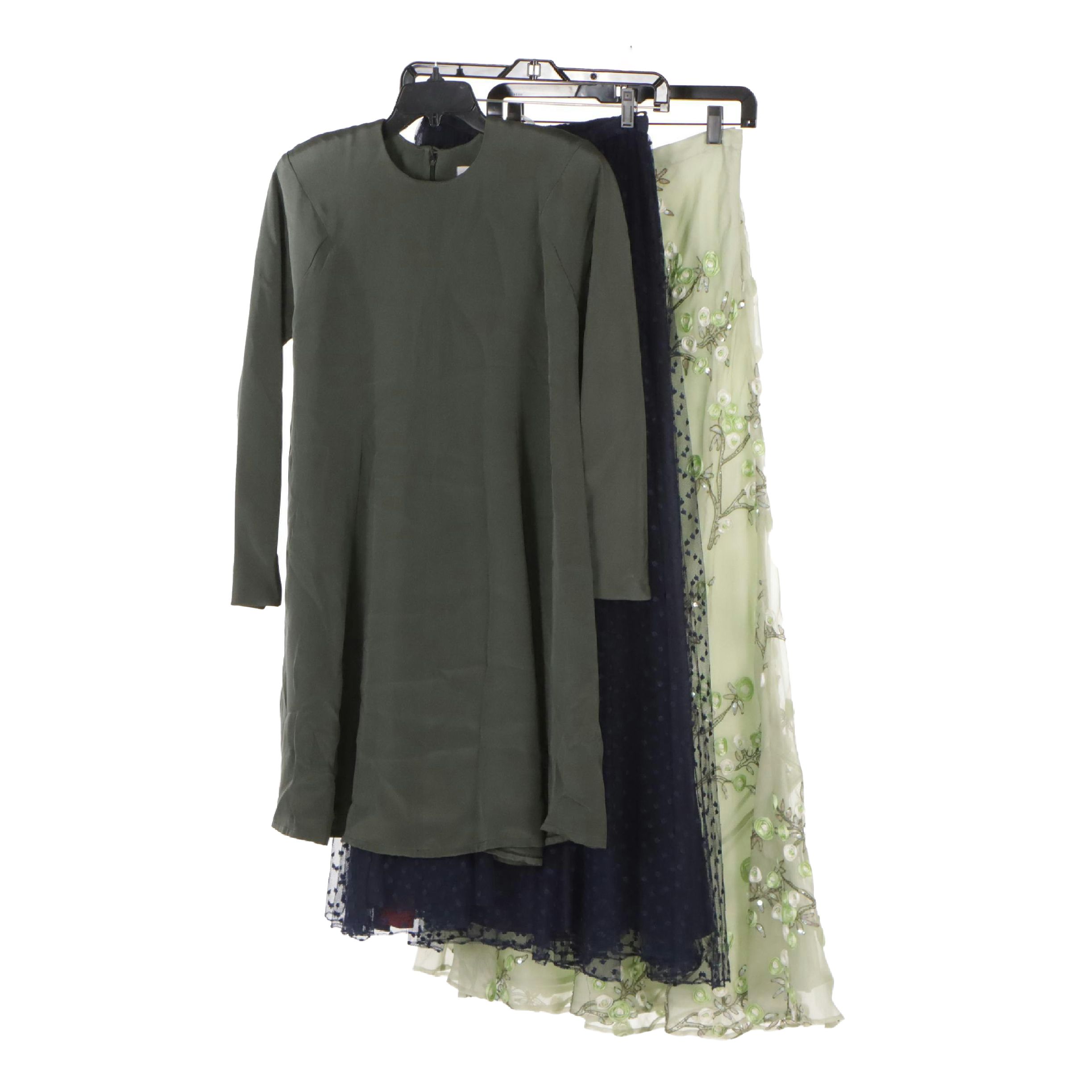 Mark Heister Shift Dress, Chetta B. Silk Maxi Dress & Jeri Pleated Twill Skirt