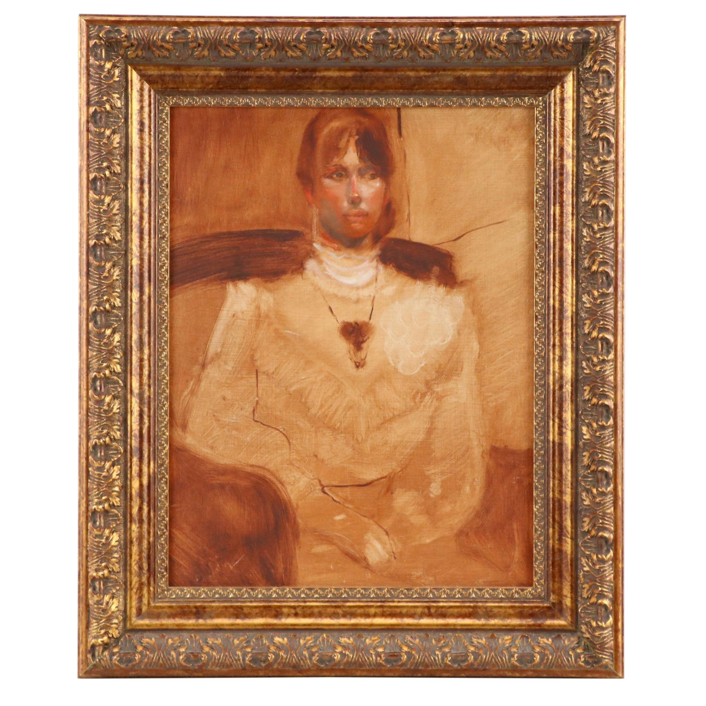 Imprimatura Oil Portrait Painting of Lady