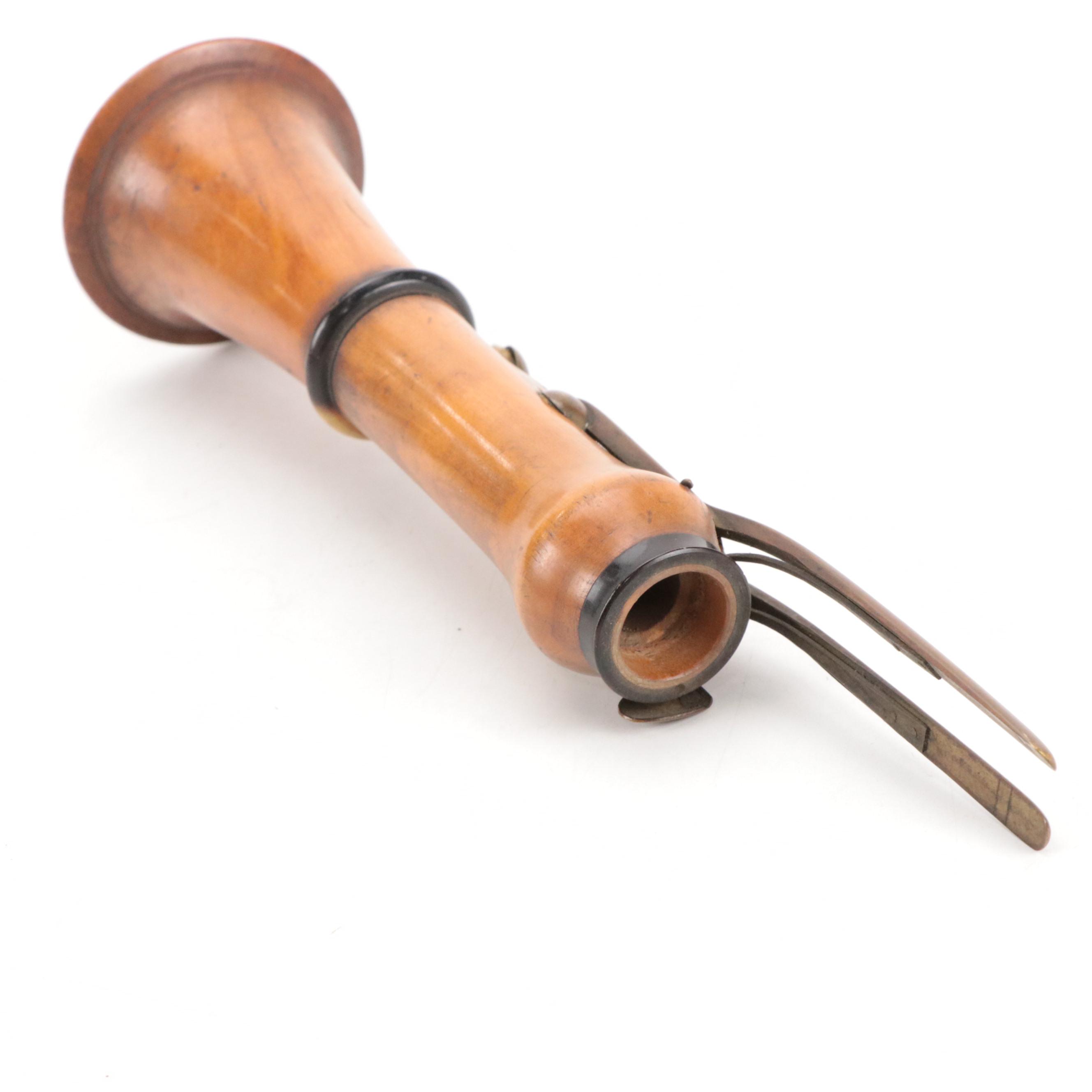 French Henry Pourcelle Boxwood Clarinet, Early 20th Century