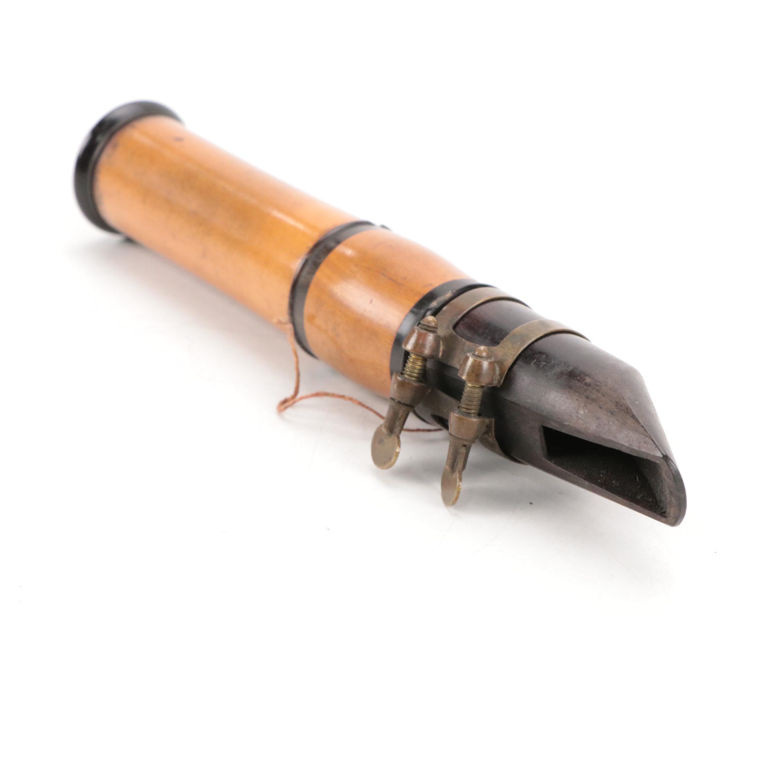 French Henry Pourcelle Boxwood Clarinet, Early 20th Century