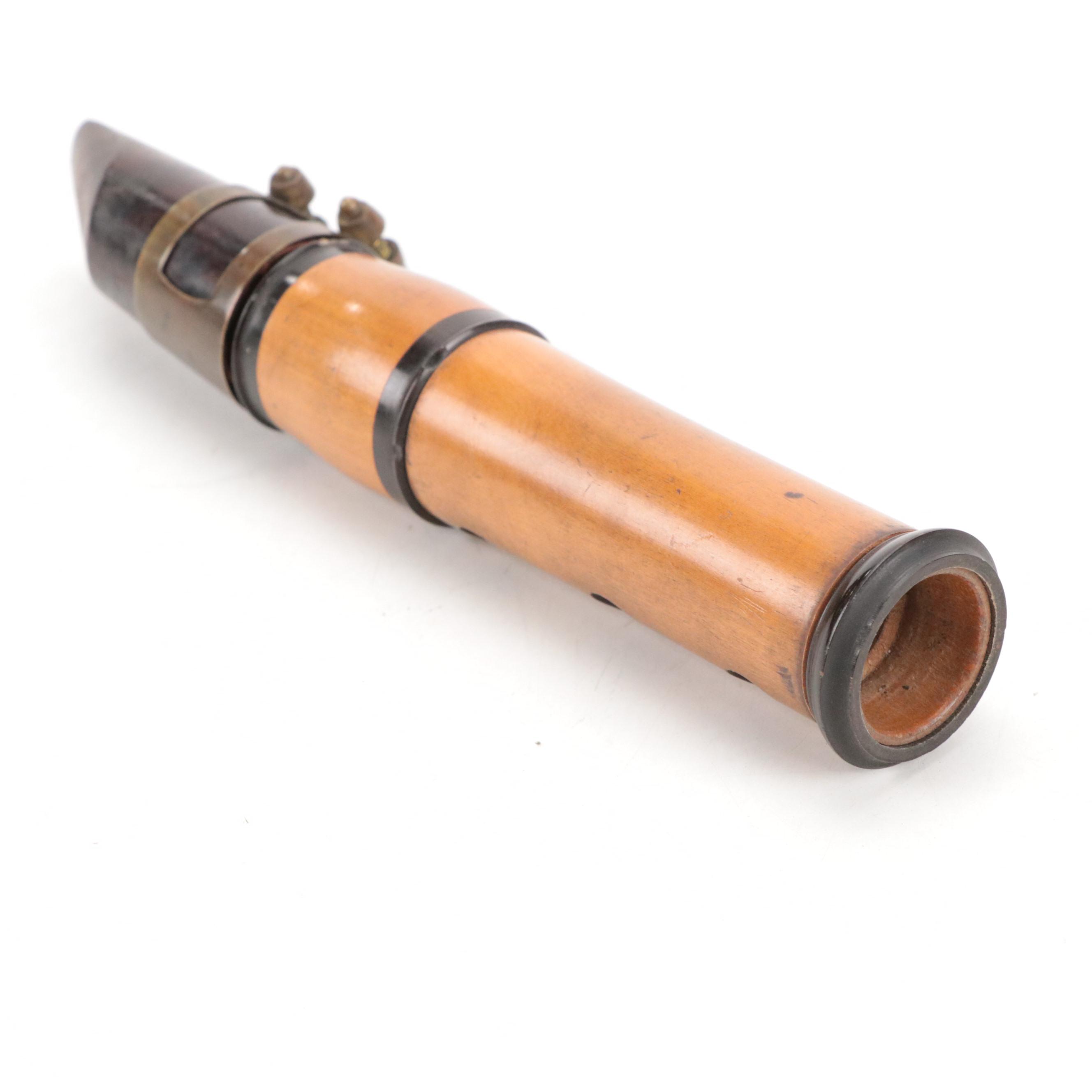 French Henry Pourcelle Boxwood Clarinet, Early 20th Century