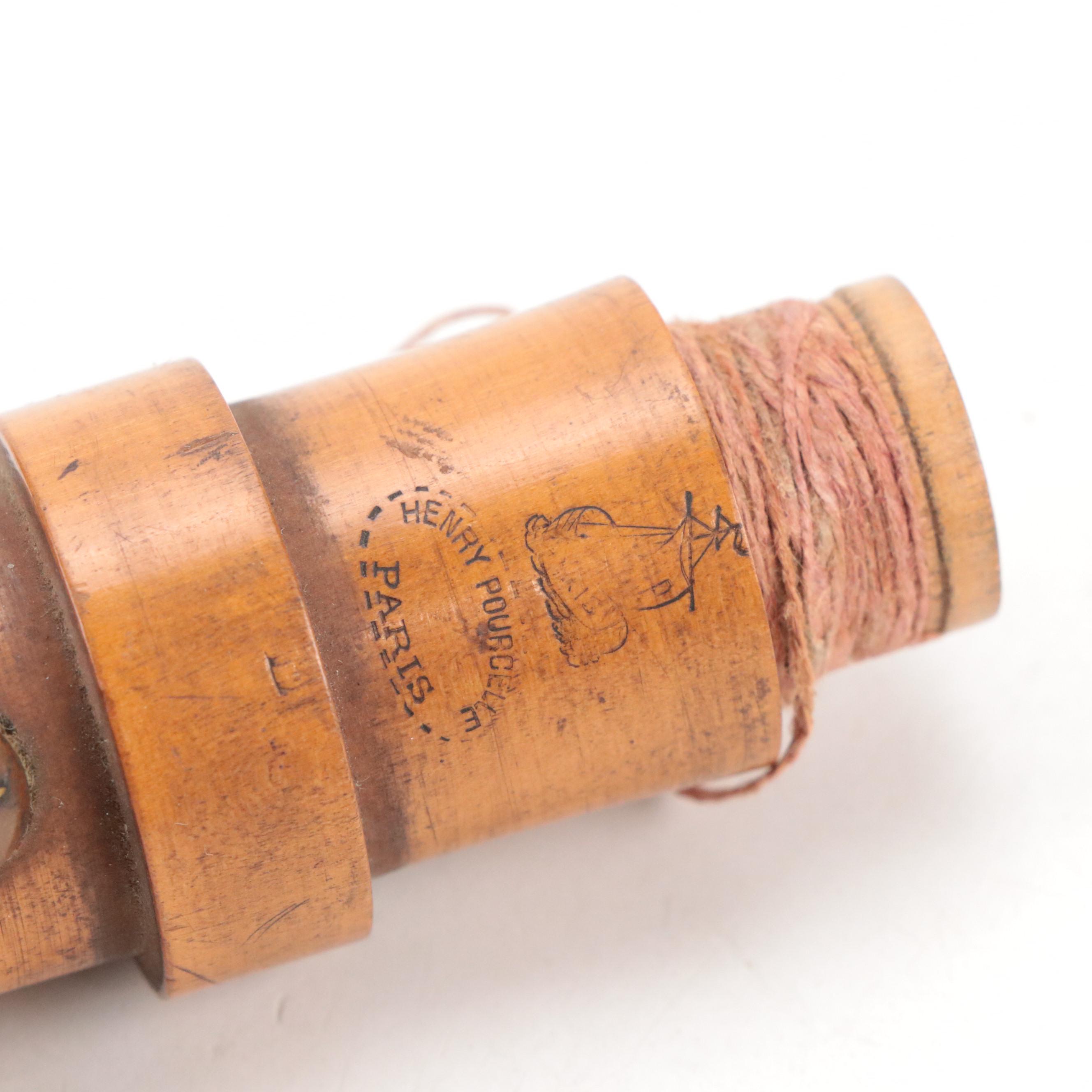 French Henry Pourcelle Boxwood Clarinet, Early 20th Century