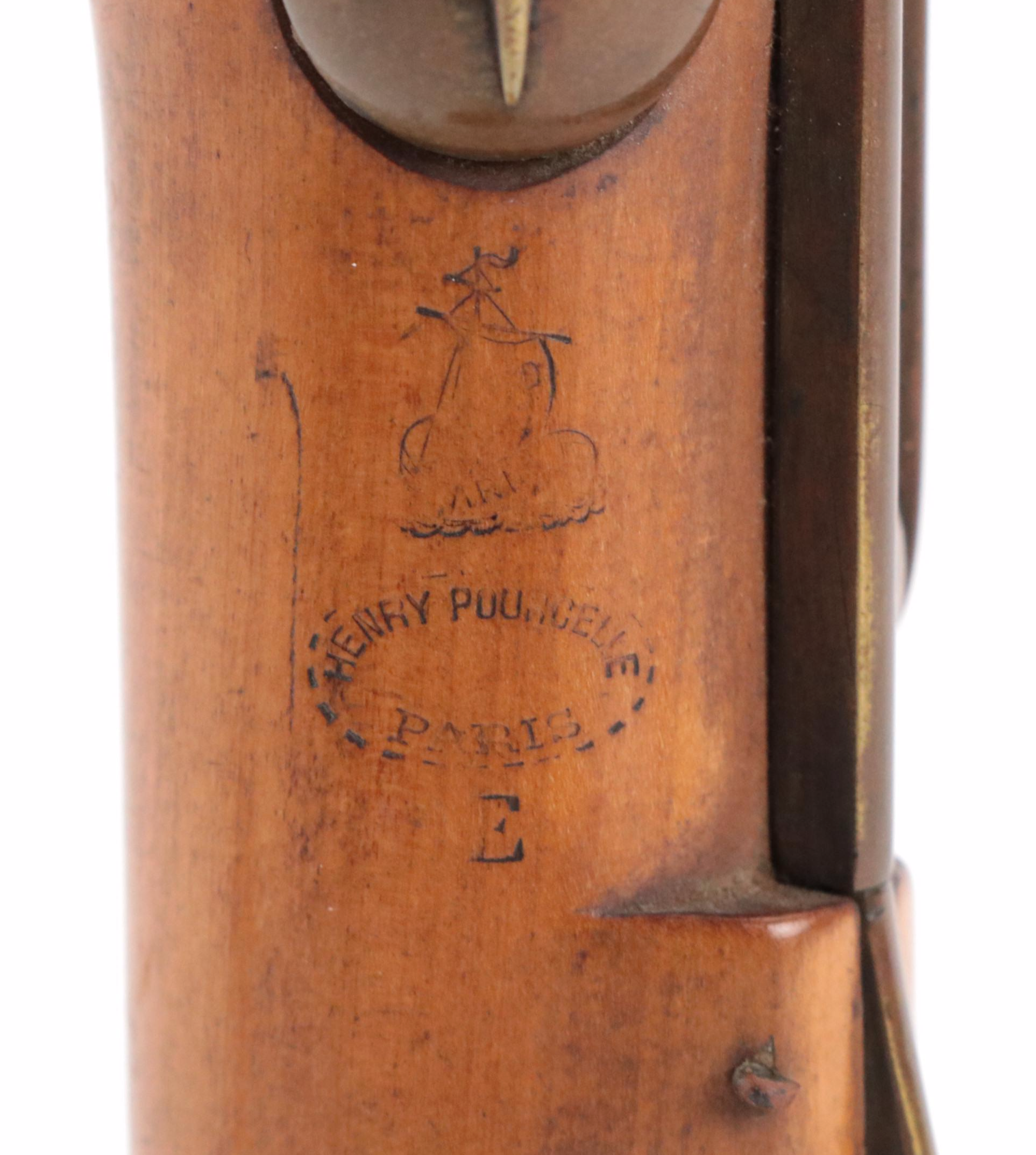 French Henry Pourcelle Boxwood Clarinet, Early 20th Century