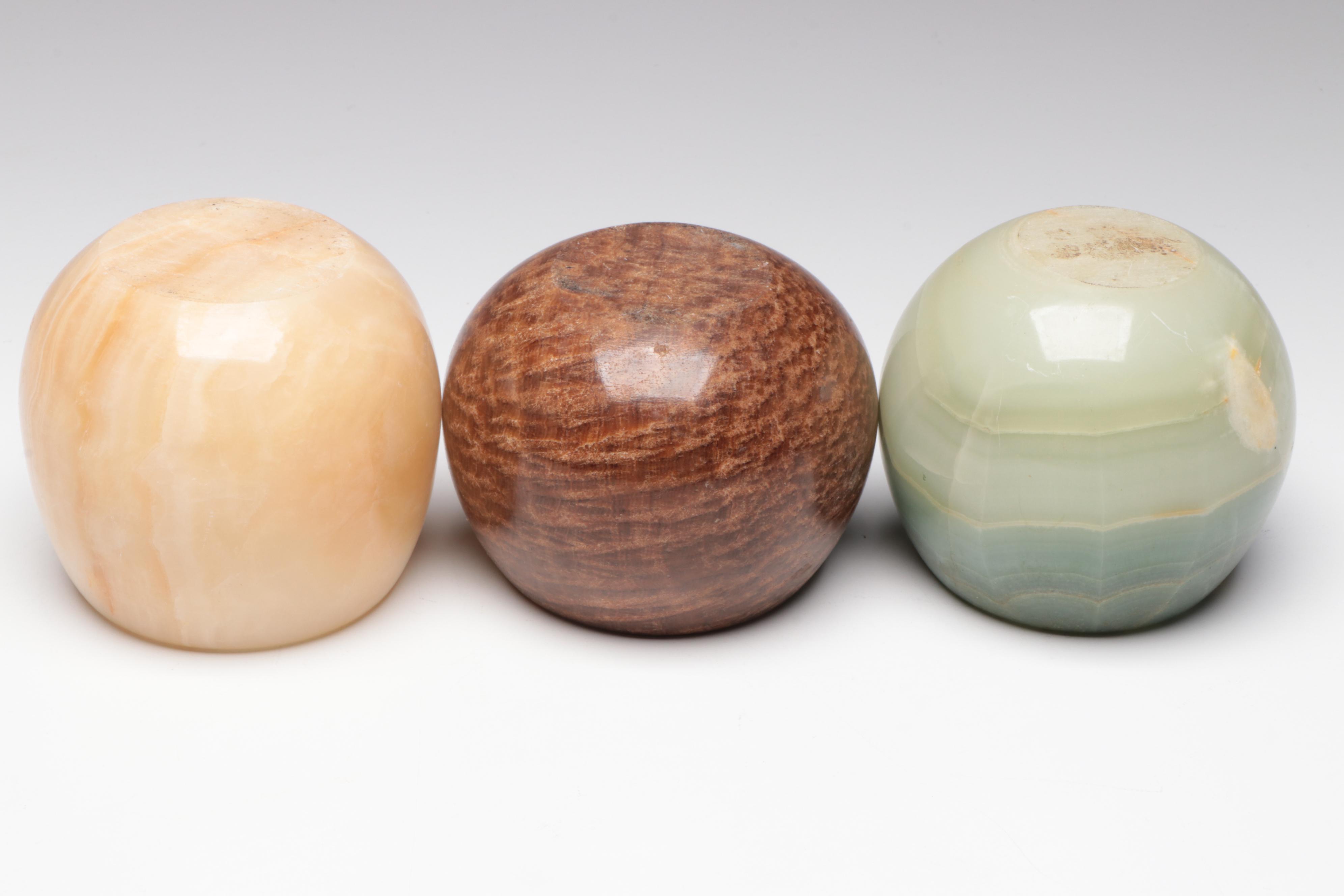 Three Vintage Stone Cups