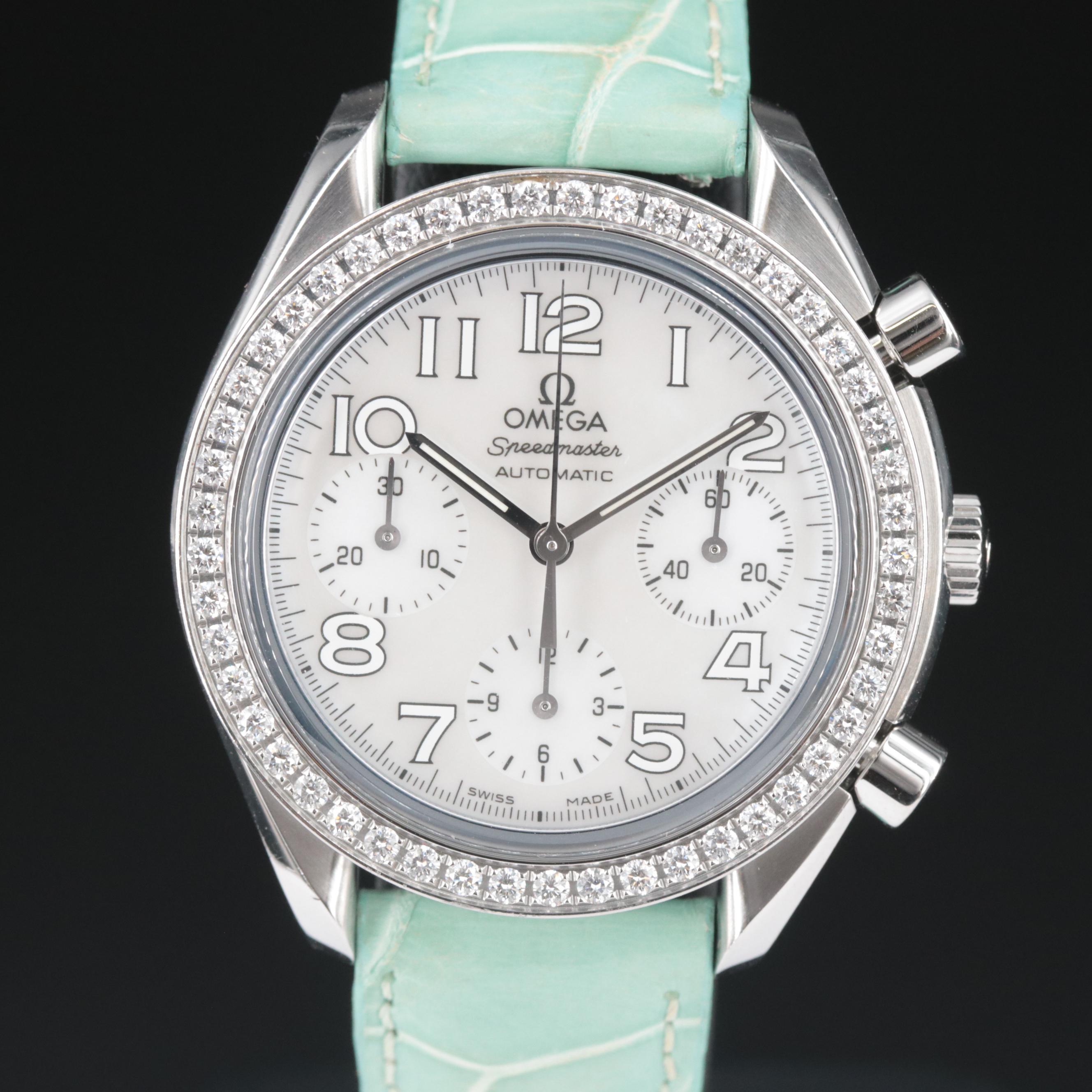 Omega Speedmaster Diamond Bezel 38MM Steel Watch