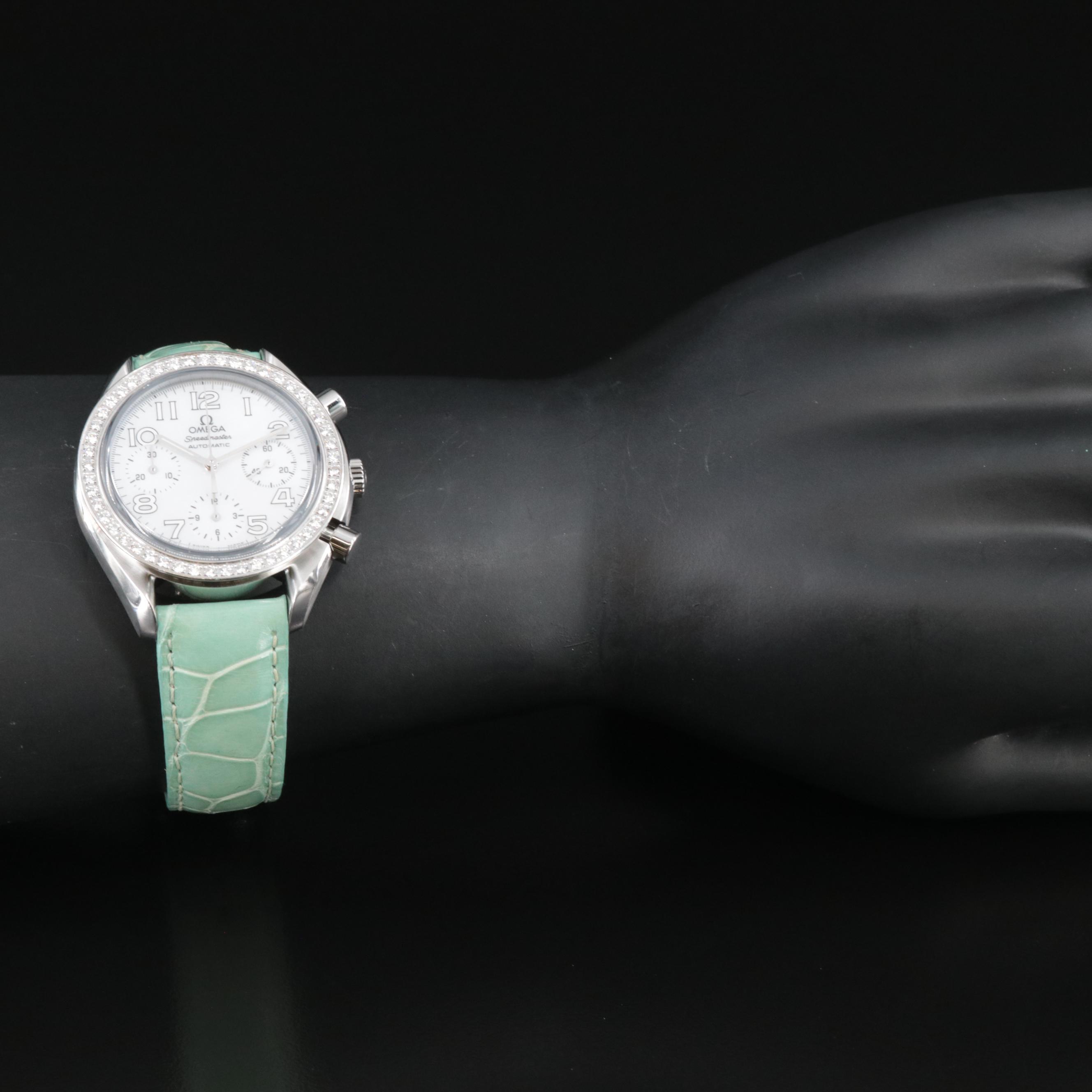 Omega Speedmaster Diamond Bezel 38MM Steel Watch