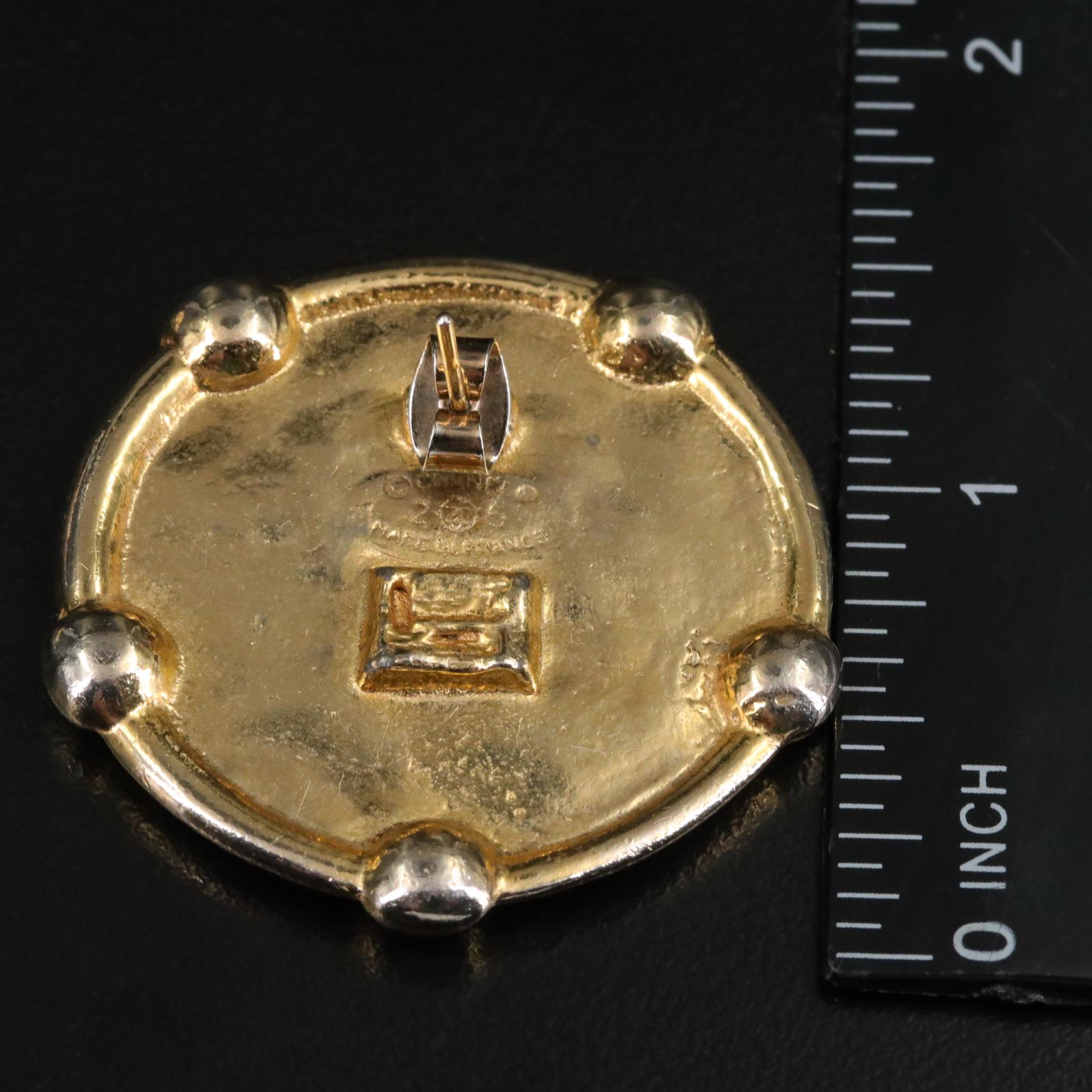 Chanel CC Logo Designer Runway Oversized Medallion Drop Earrings