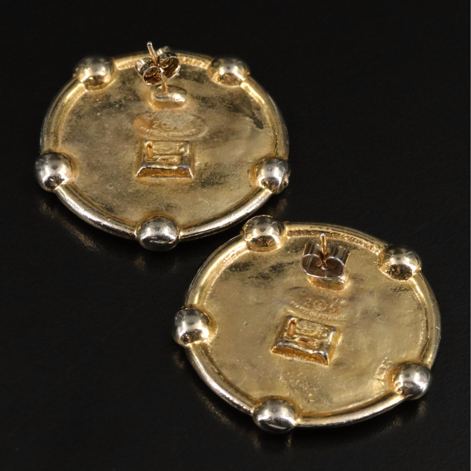 Chanel CC Logo Designer Runway Oversized Medallion Drop Earrings