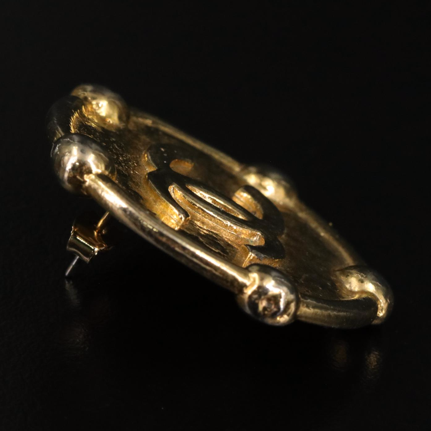 Chanel CC Logo Designer Runway Oversized Medallion Drop Earrings