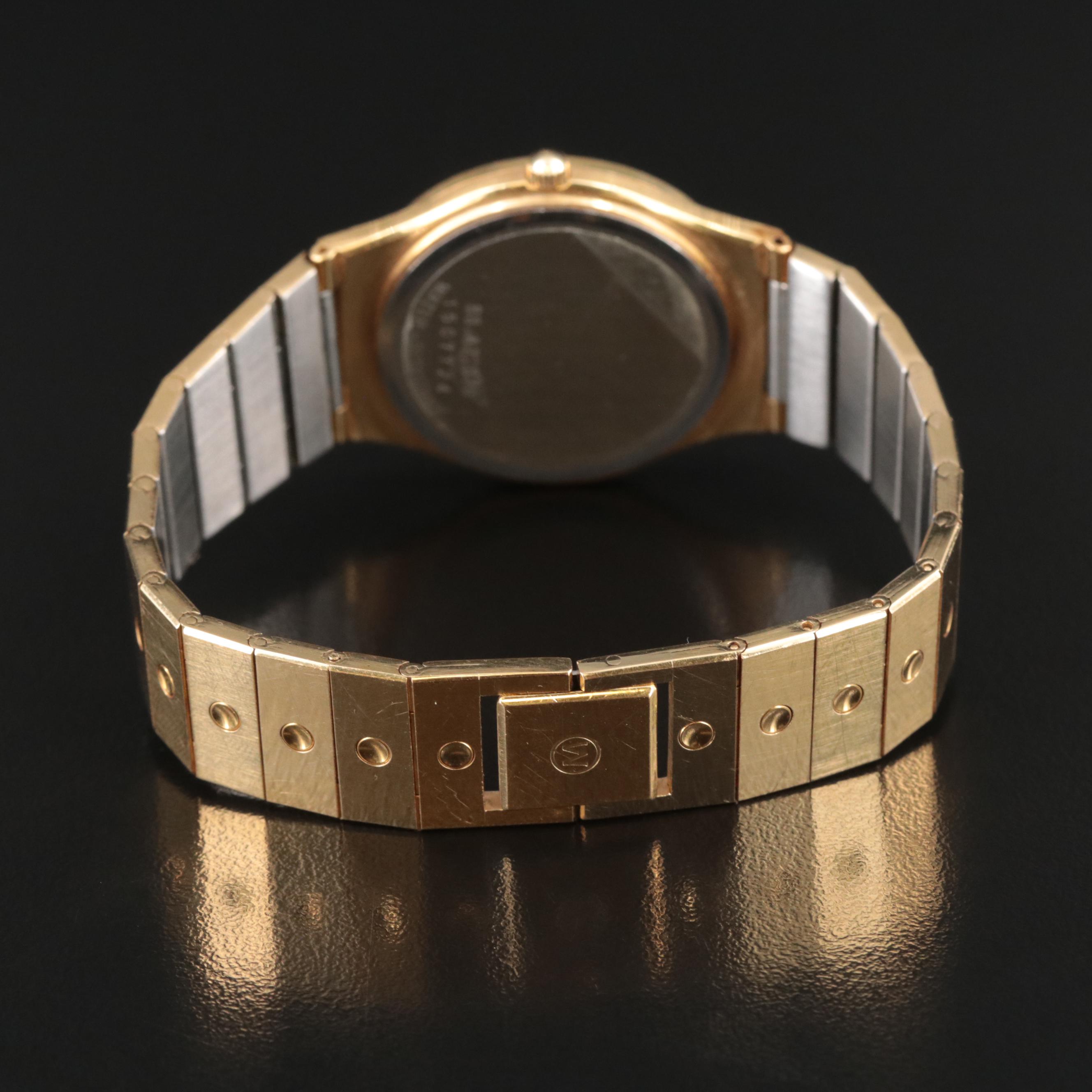 Movado Museum Black Dial Gold Tone Watch