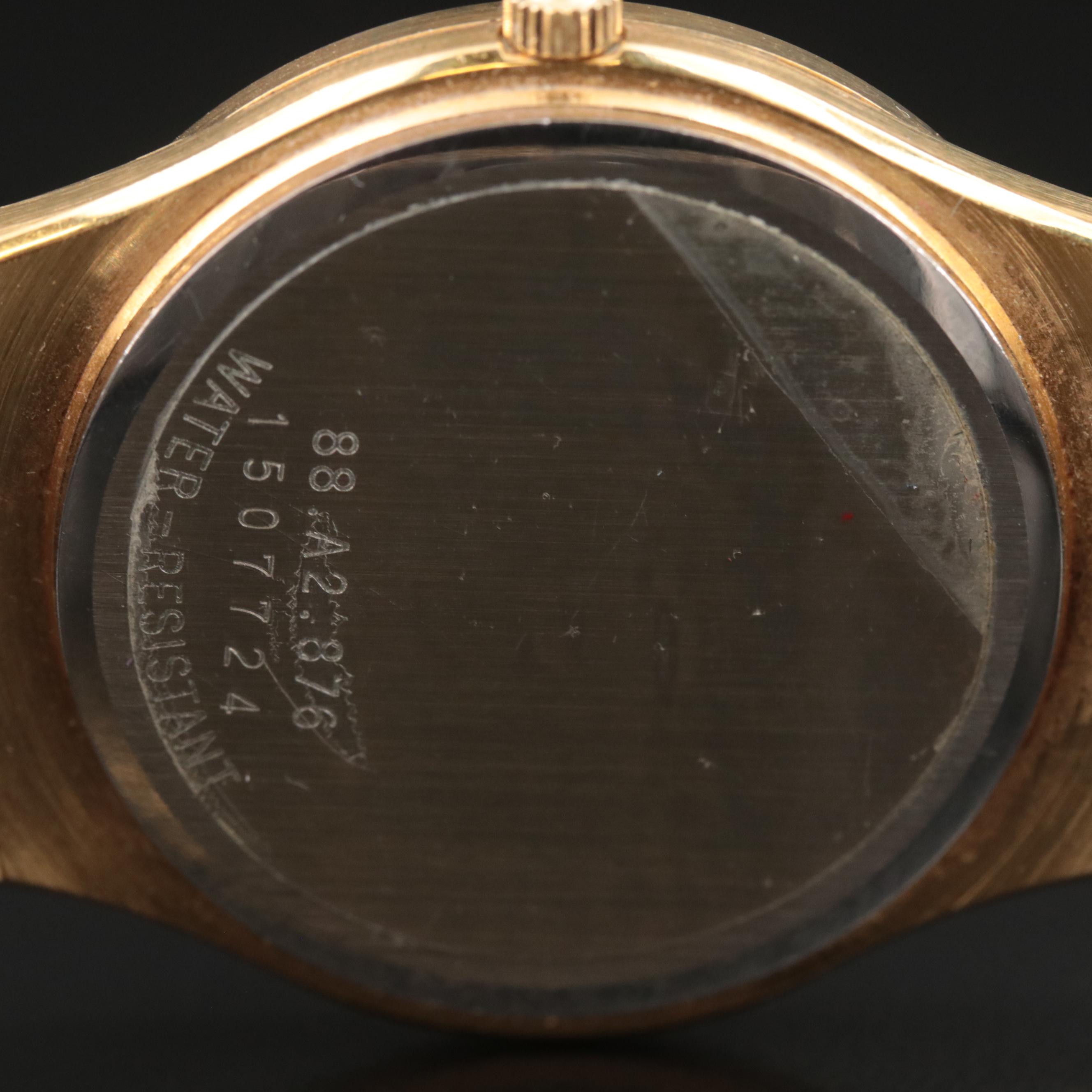 Movado Museum Black Dial Gold Tone Watch