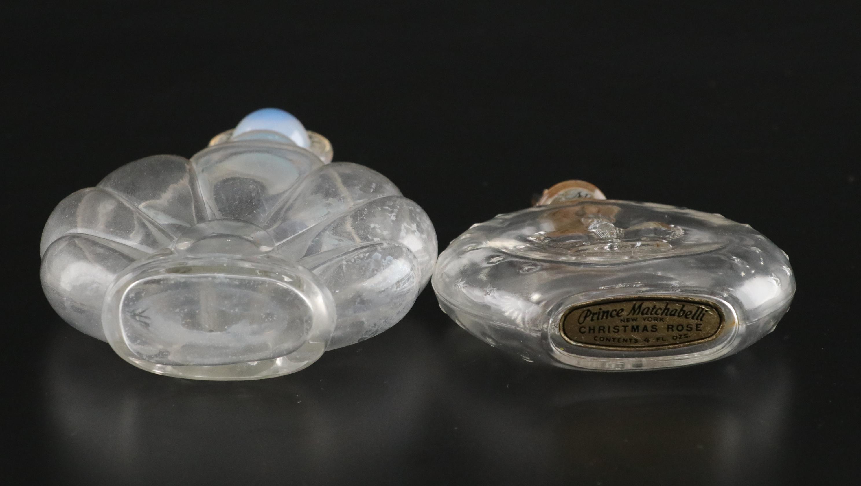 Perfume Bottles Featuring French Opalescent Stopper, Hanau Silver Collar & Dior