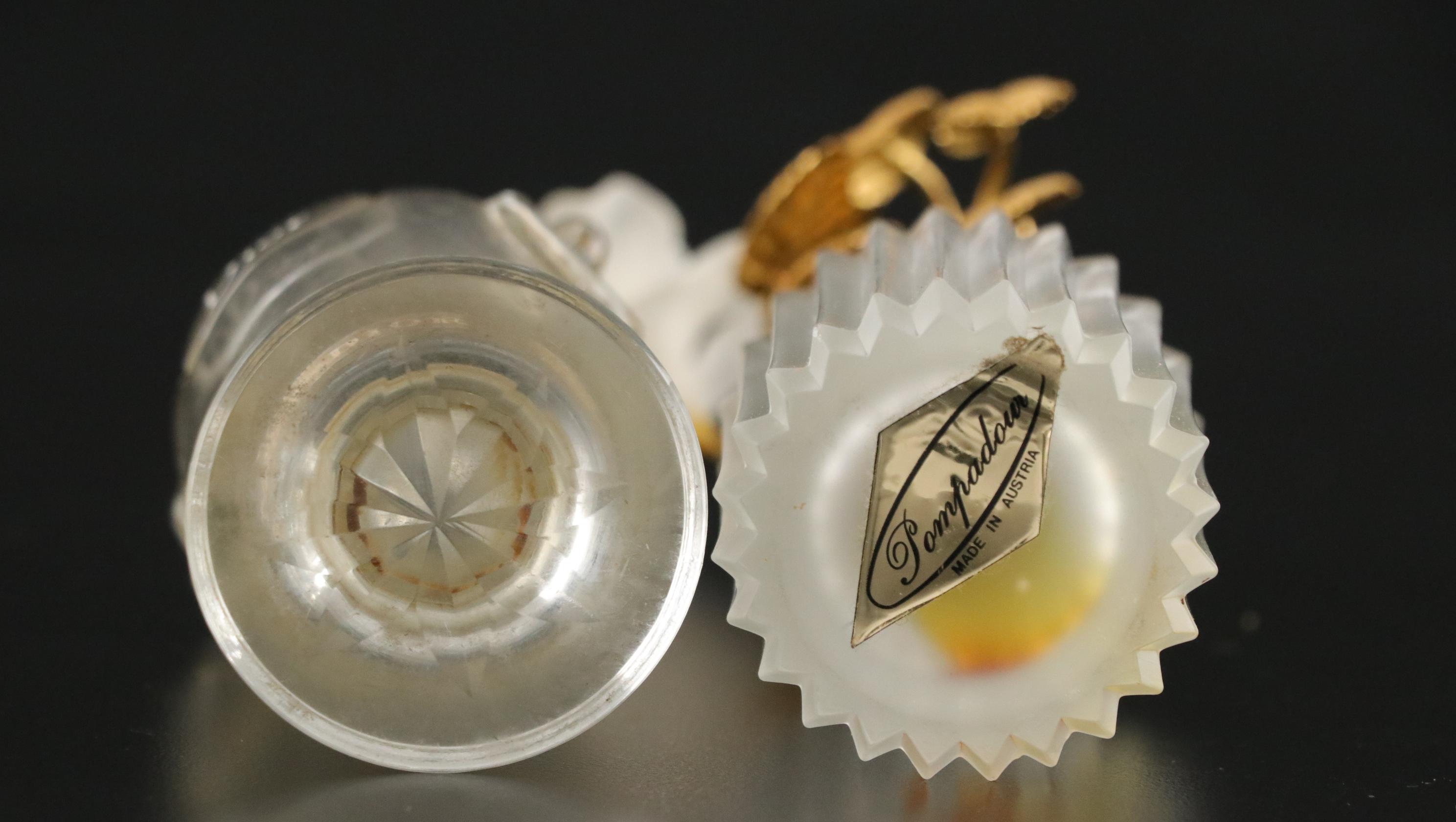 Perfume Bottles Featuring French Opalescent Stopper, Hanau Silver Collar & Dior