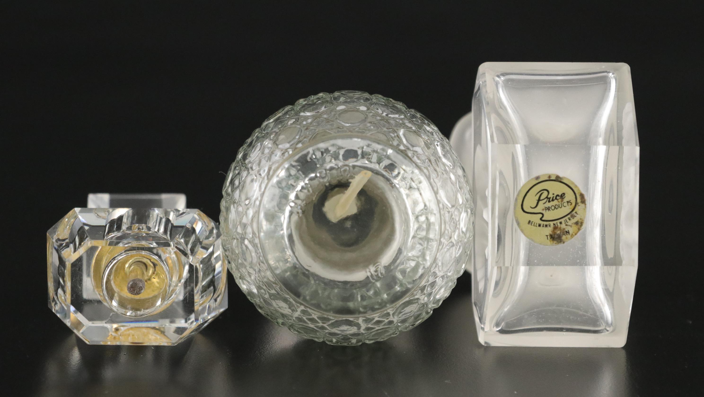 Perfume Bottles Featuring French Opalescent Stopper, Hanau Silver Collar & Dior
