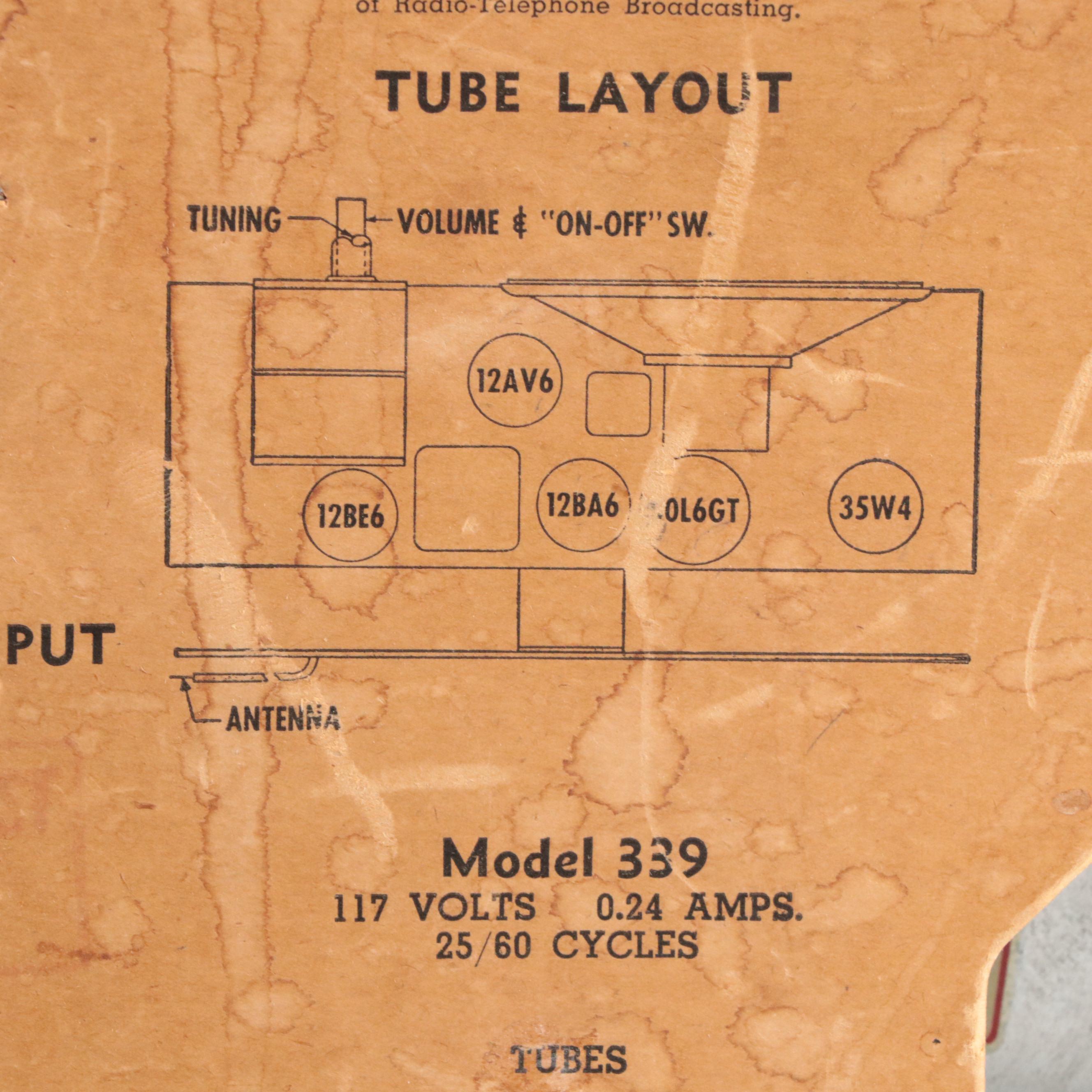 Marconi Model 339 Bakelite Broadcast Receiver Radio, Mid-20th Century