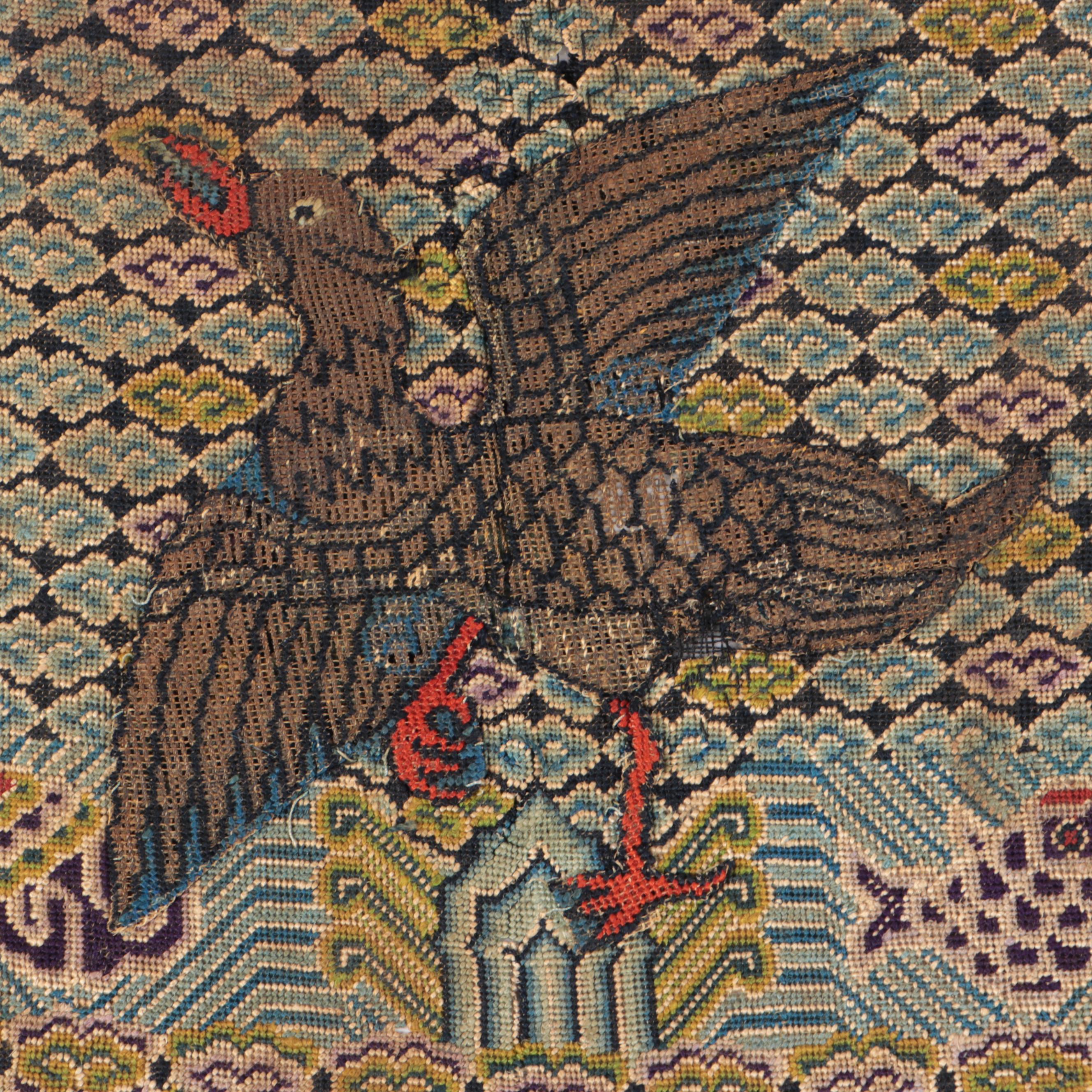 Two Antique Chinese Rank Badges, 19th Century