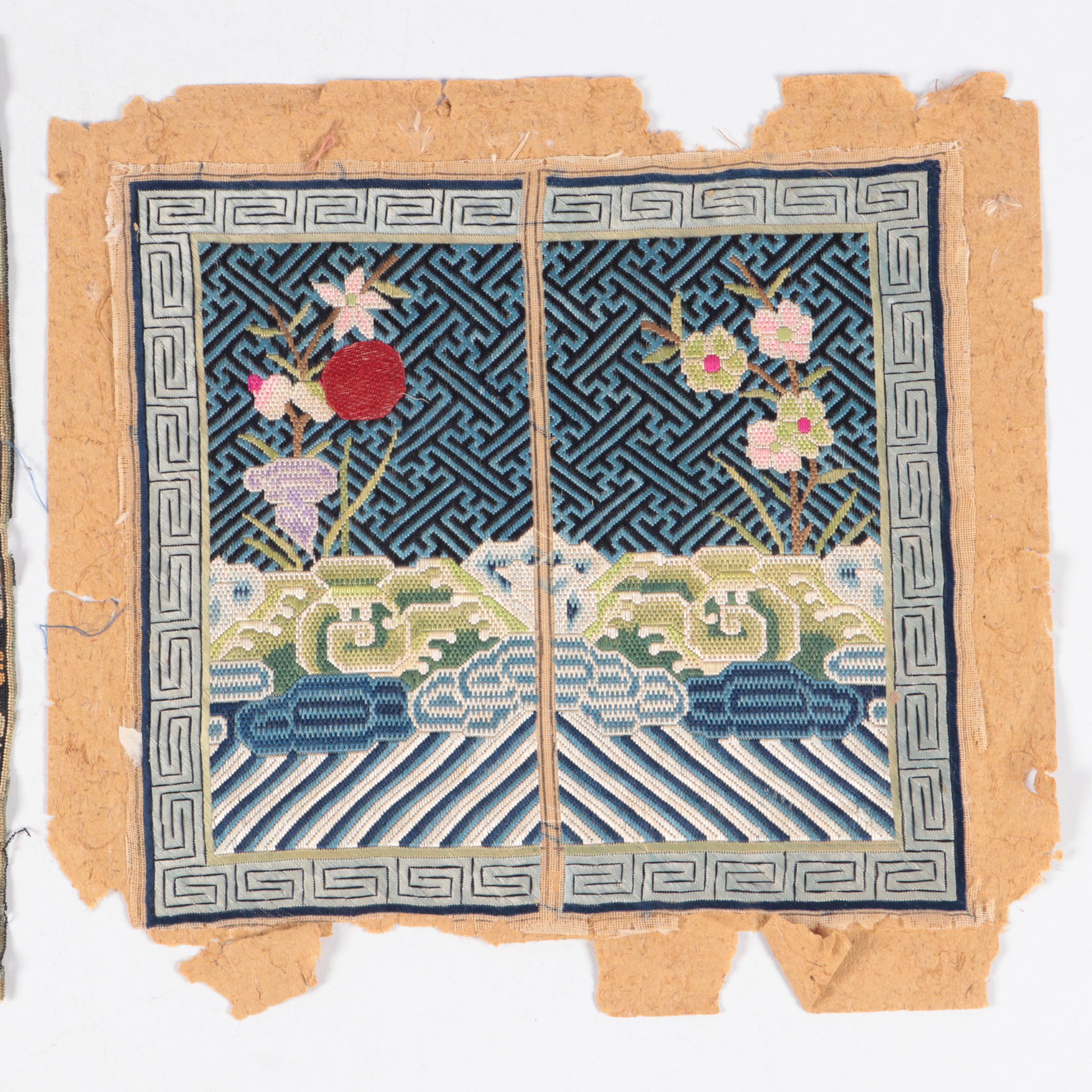 Two Antique Chinese Rank Badges, 19th Century