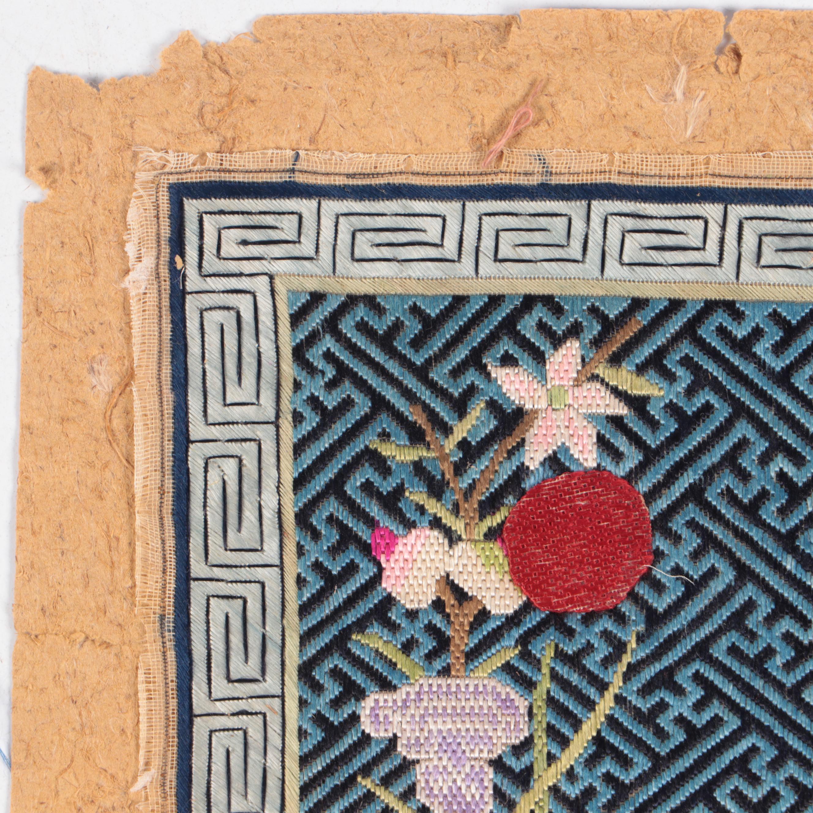 Two Antique Chinese Rank Badges, 19th Century