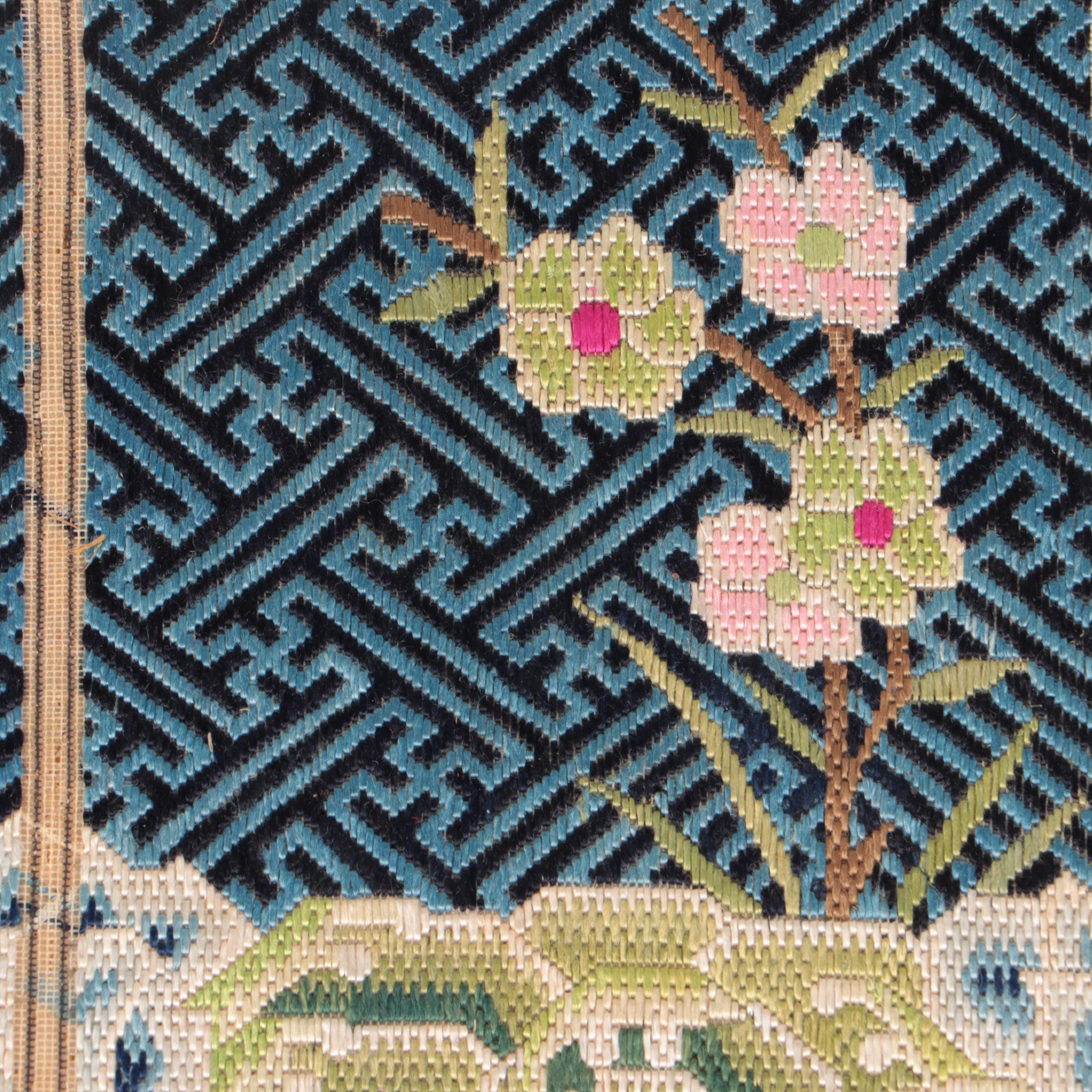 Two Antique Chinese Rank Badges, 19th Century