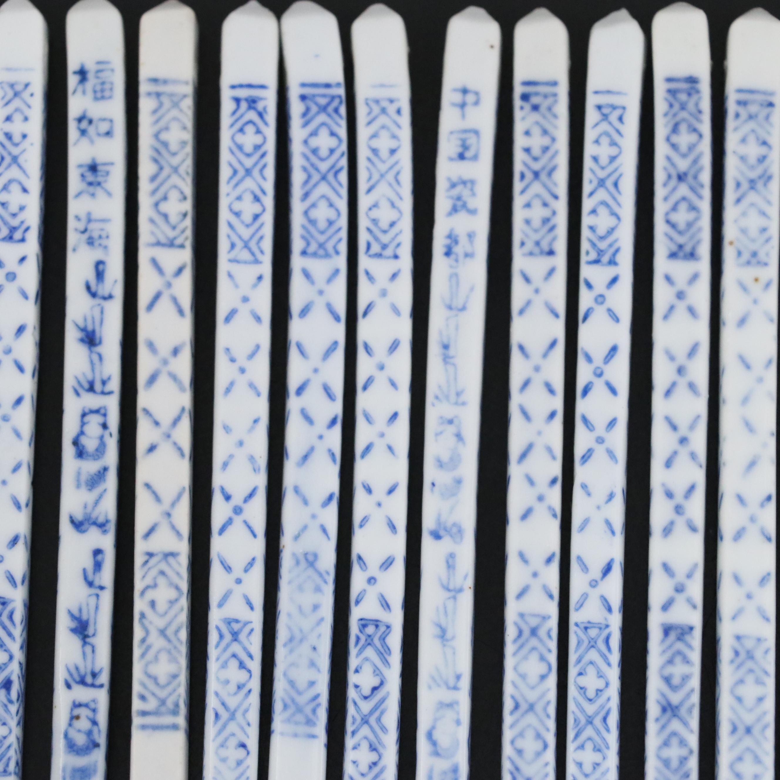Blue and White Porcelain Chopsticks and Chopstick Rests