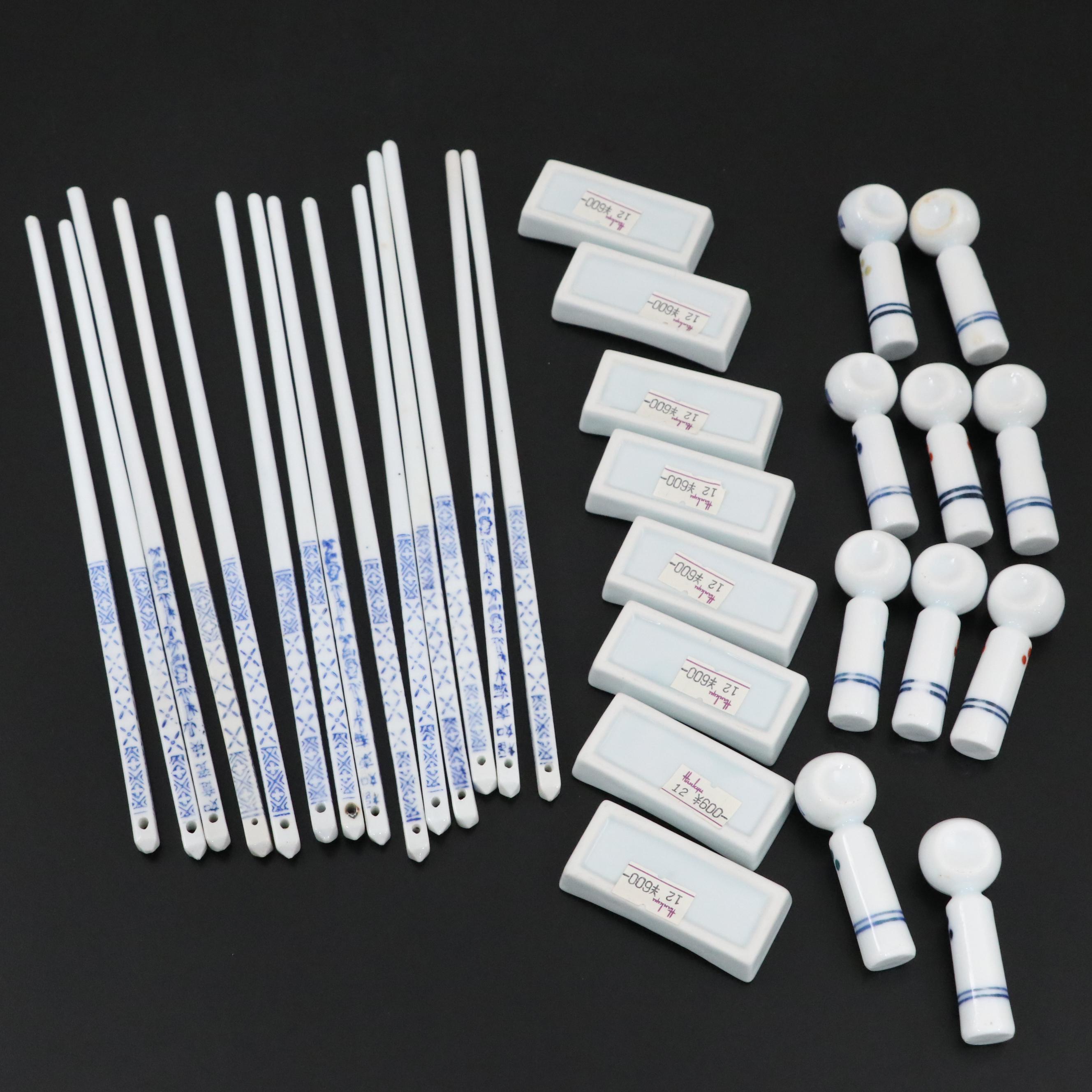 Blue and White Porcelain Chopsticks and Chopstick Rests