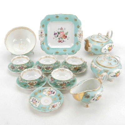 Jacob Petit French Porcelain Tea Set and Serving Pieces, Mid-19th Century