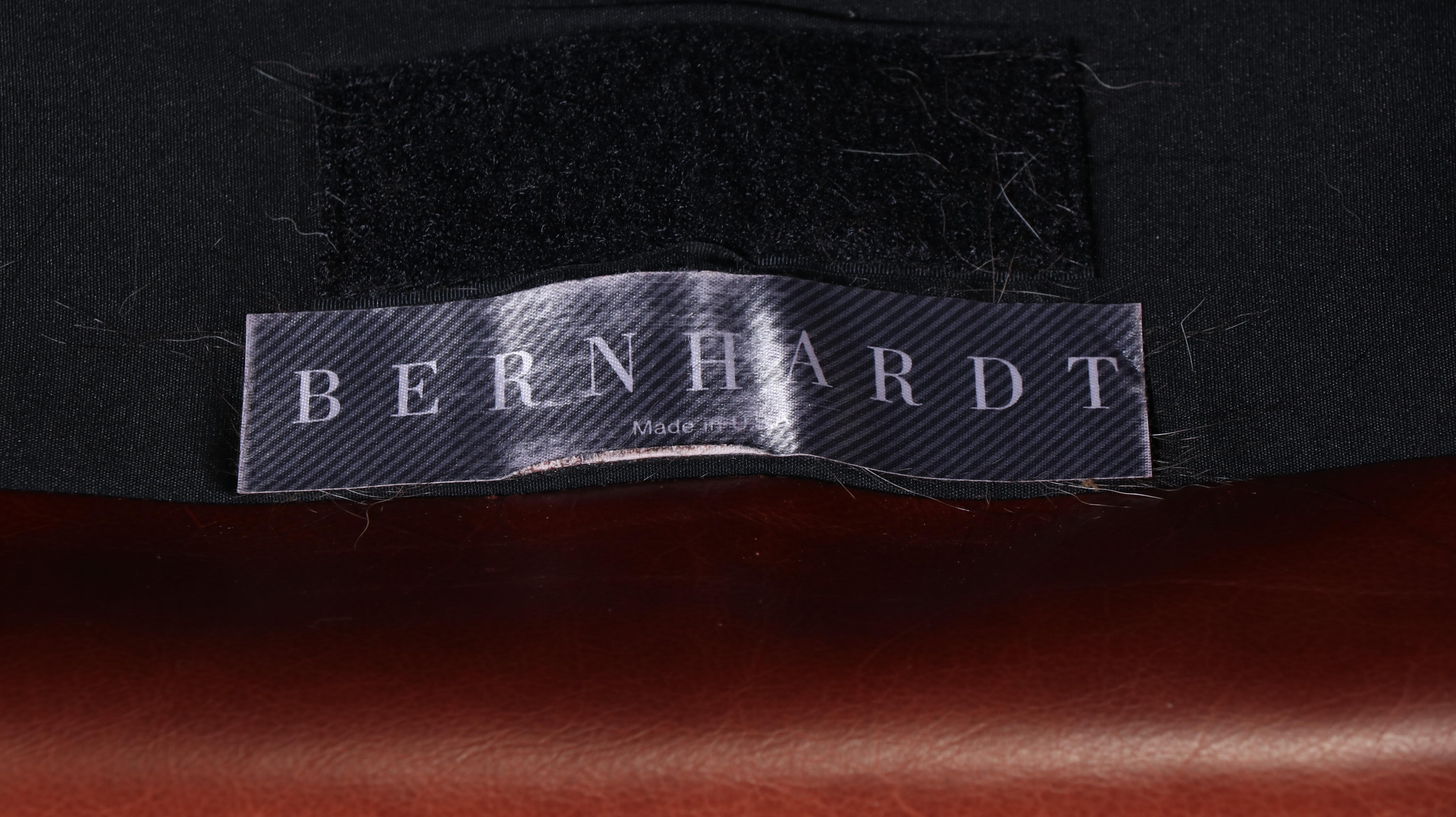 Pair of Bernhardt Art Deco Style Leather Club Chairs