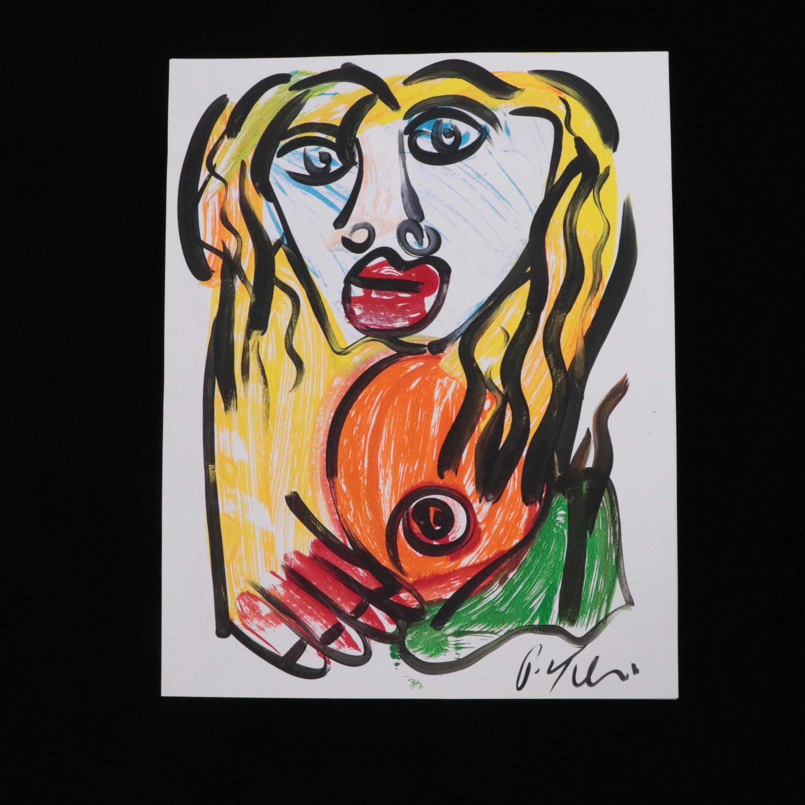 Peter Robert Keil Abstract Acrylic Portrait