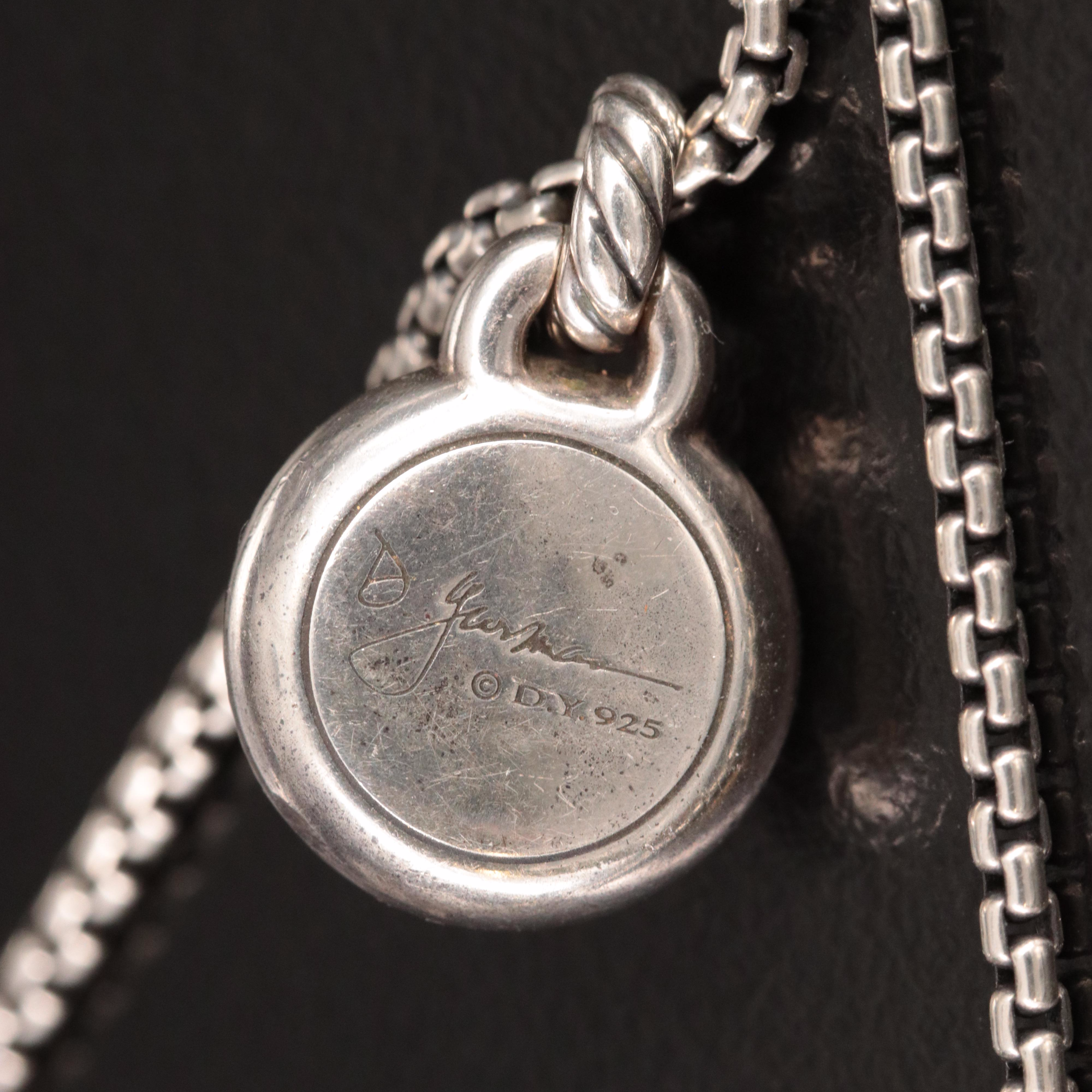 David Yurman Petite Cerise Sterling Pearl and Diamond Necklace